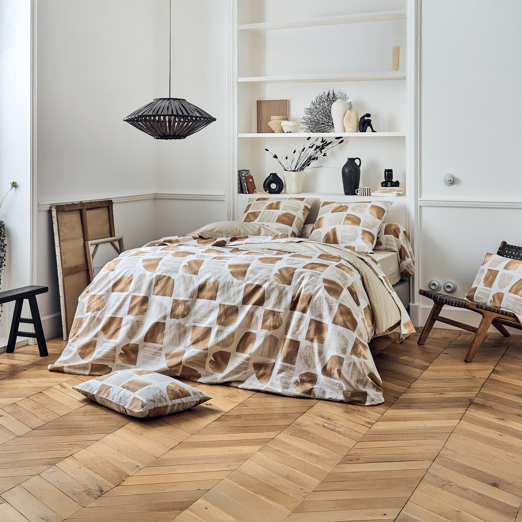 Drap plat coton graphique