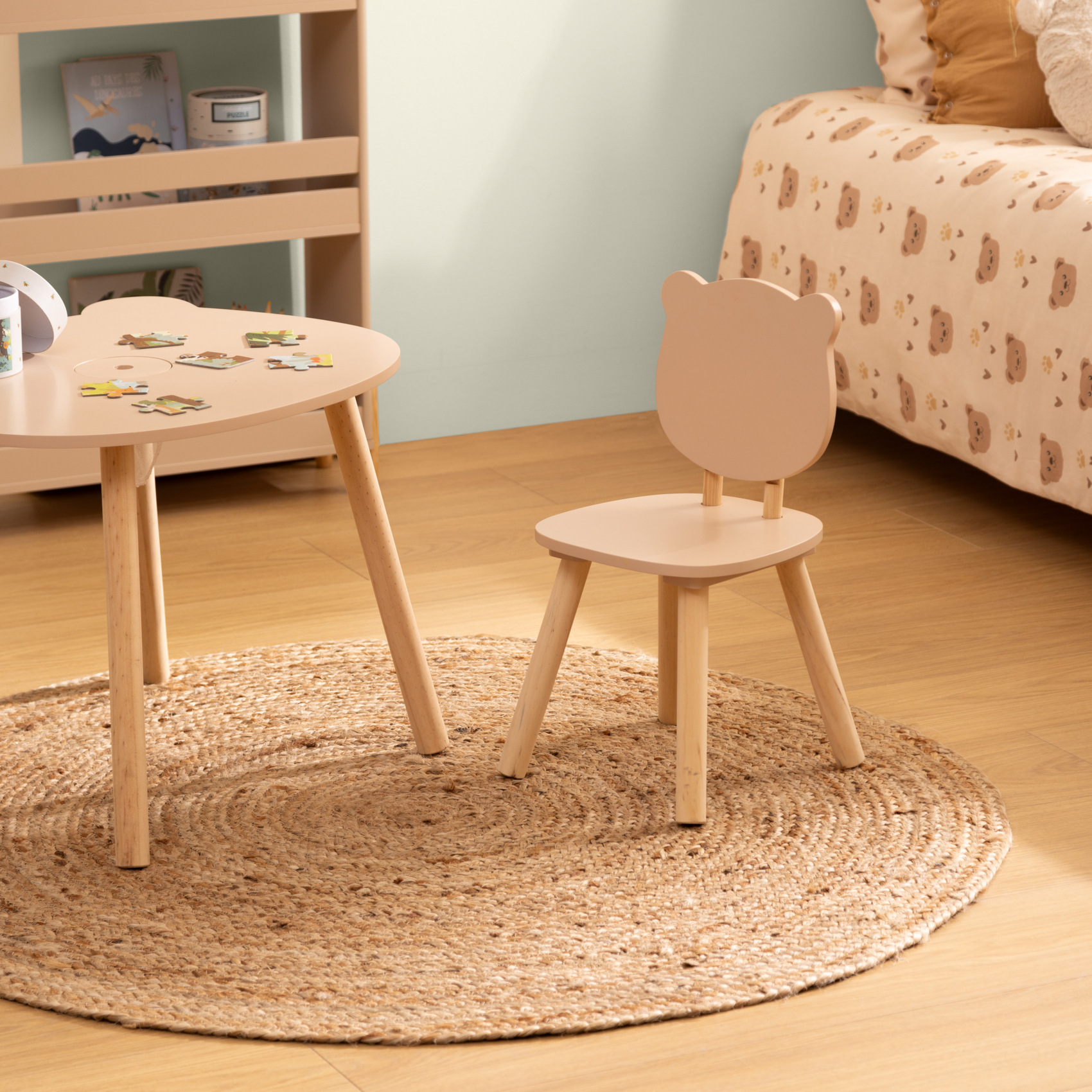 Chaise enfant dossier ourson — vue 3
