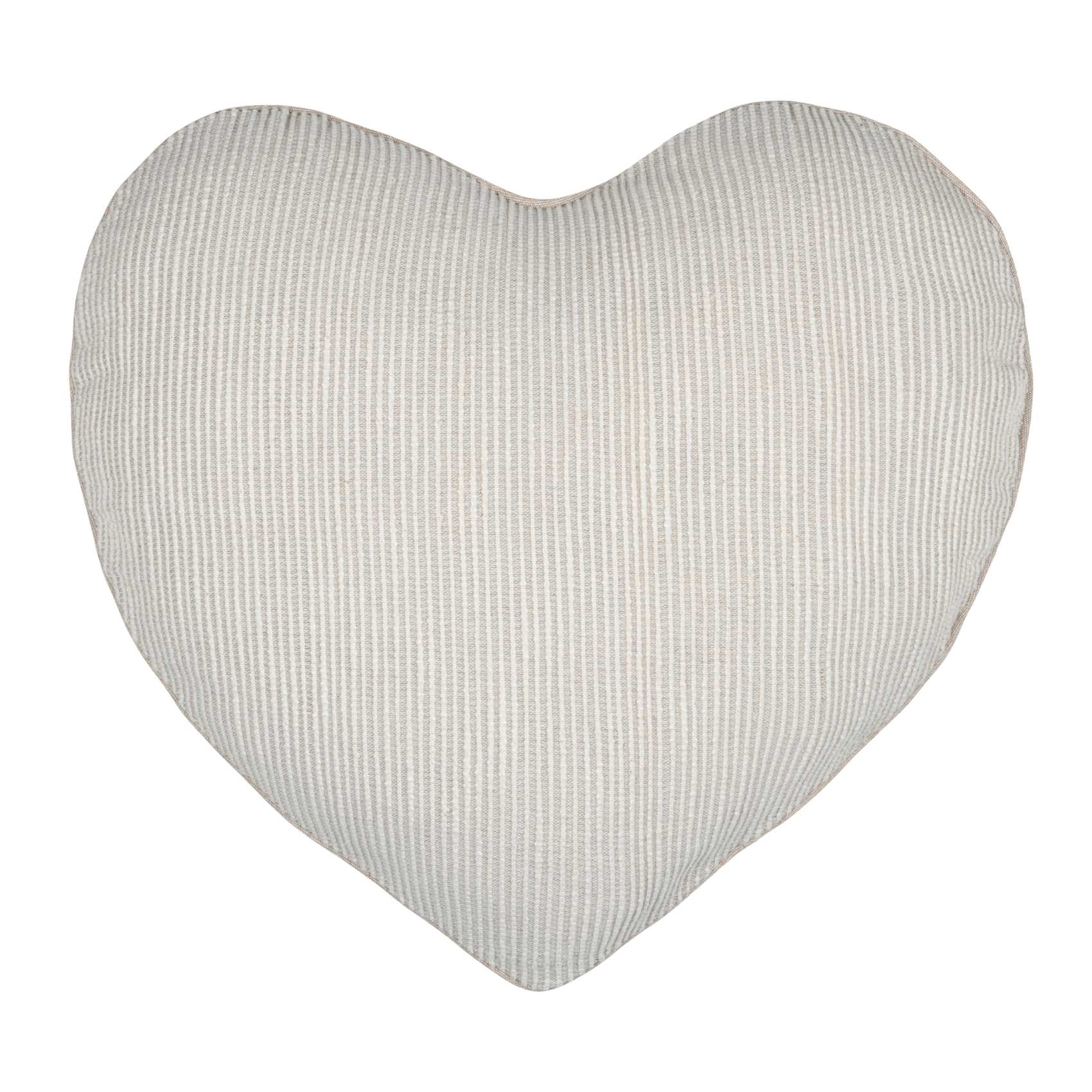 Coussin cœur rayures poly-coton