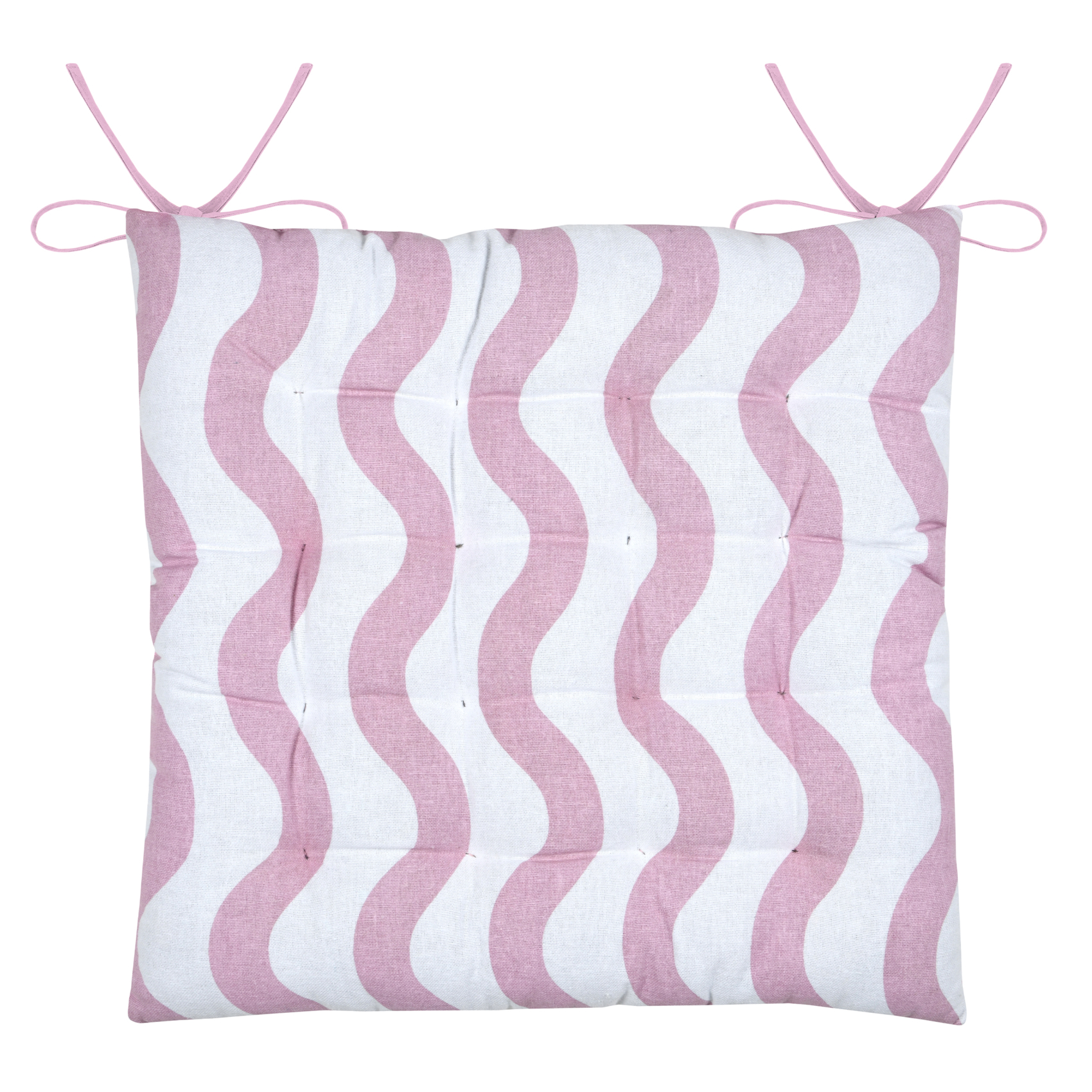 Galette de chaise polycoton matelassée ondulations — vue 5