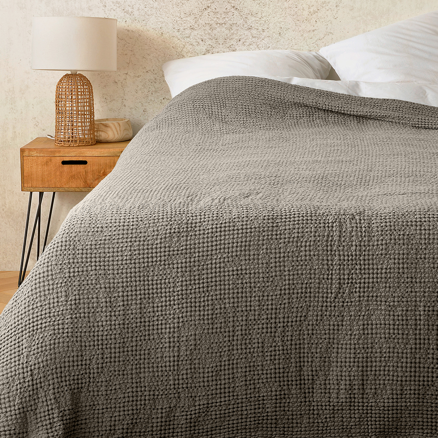 Plaid ou couvre lit 100%  coton nid d’abeille — vue 5