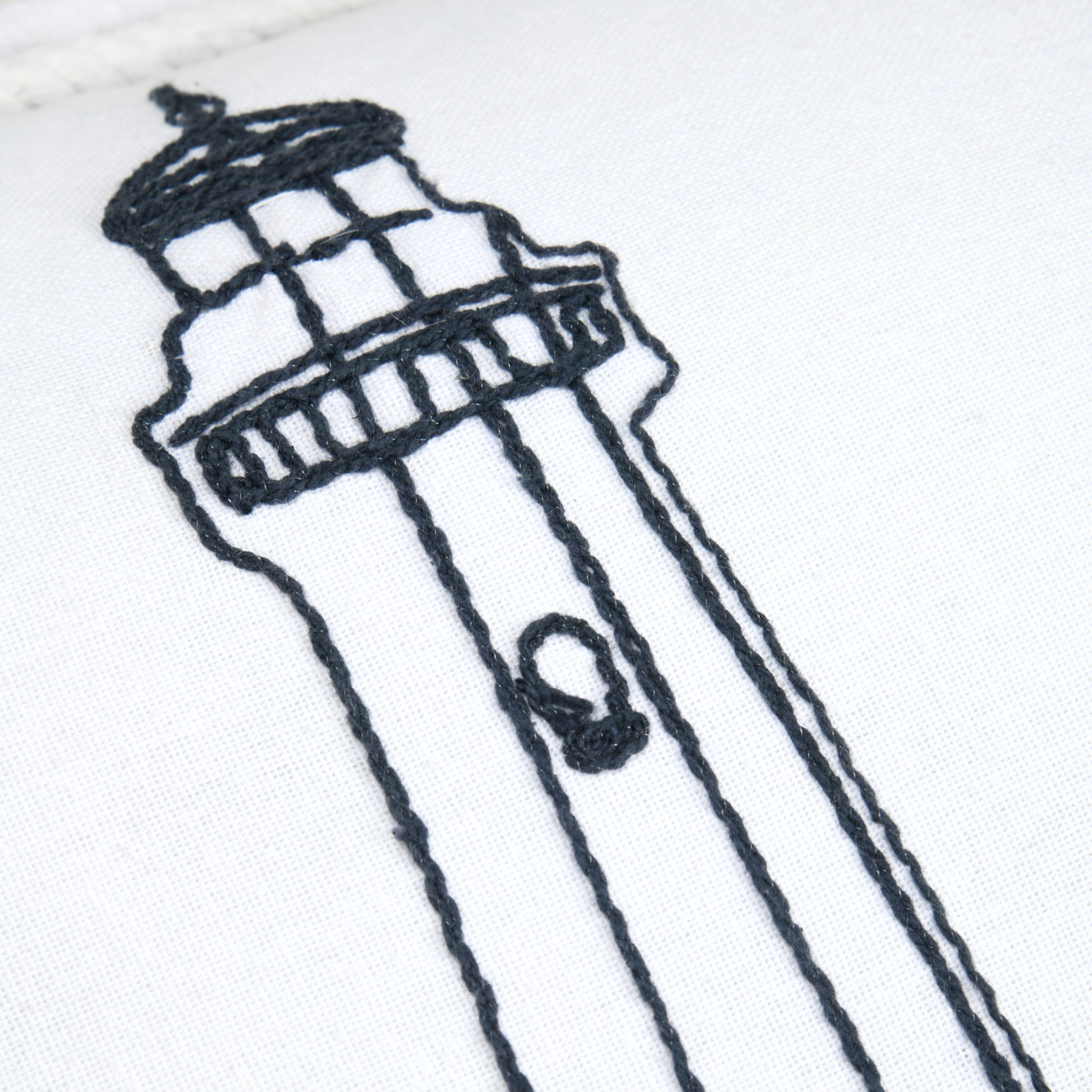 Coussin polycoton brodé style bord de mer — vue 4