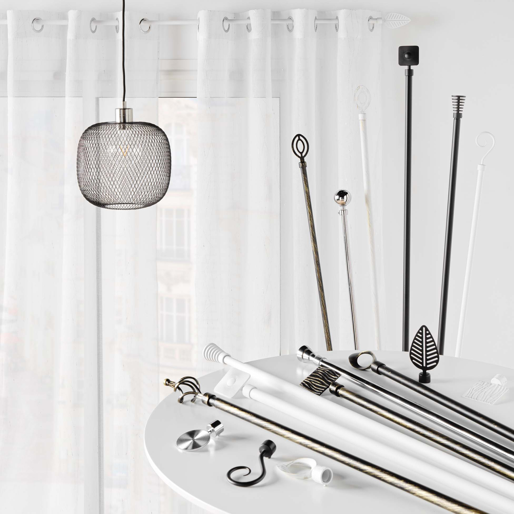 Kit de tringle extensible patiné or — vue 5