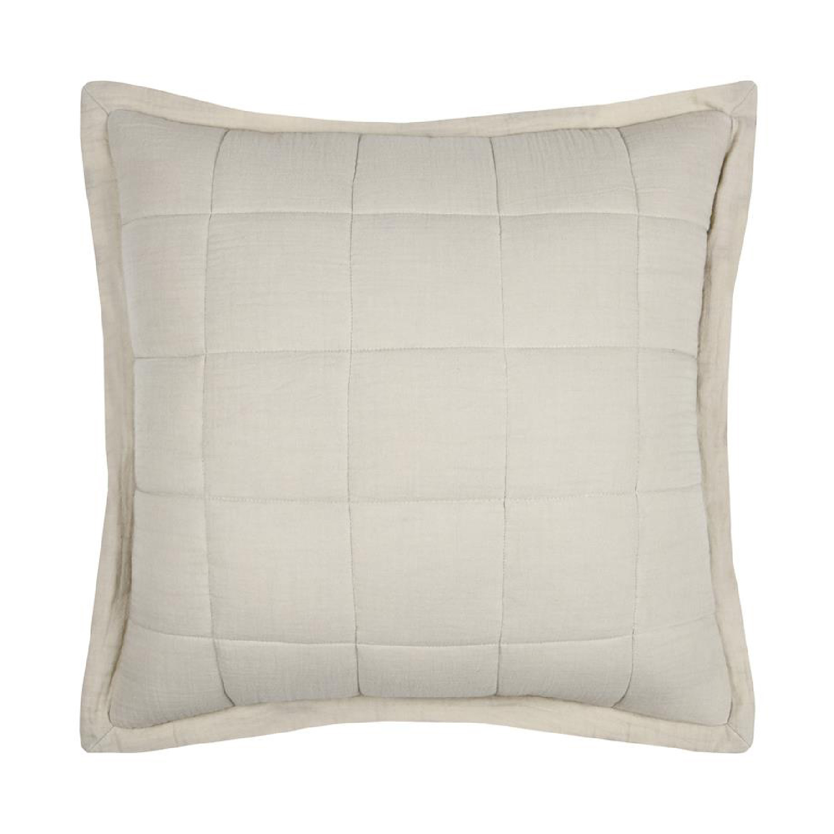 Coussin carré uni en gaze de coton surpiquée — vue 5