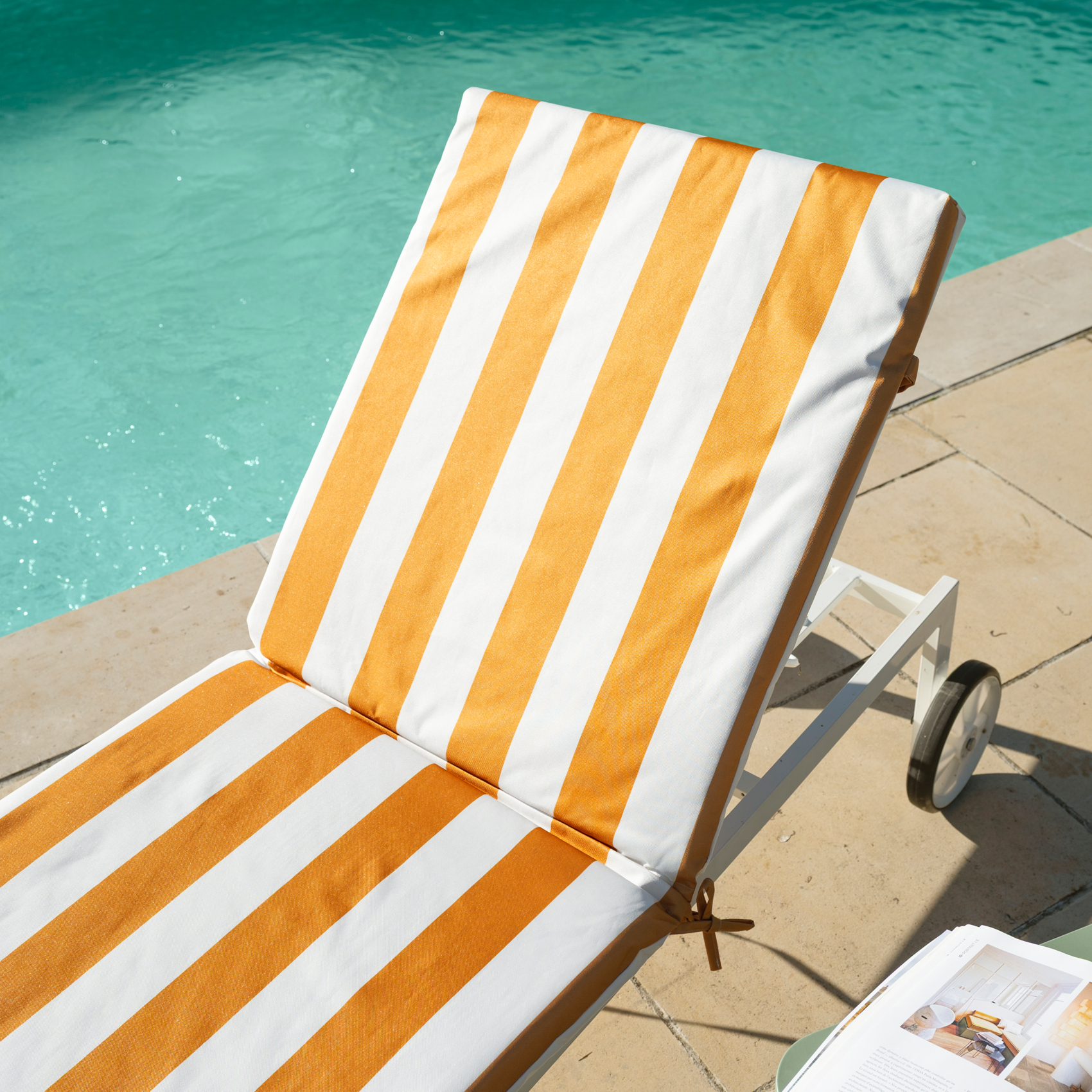 Matelas bain de soleil imperméable déhoussable à rayures ARCACHON — vue 4