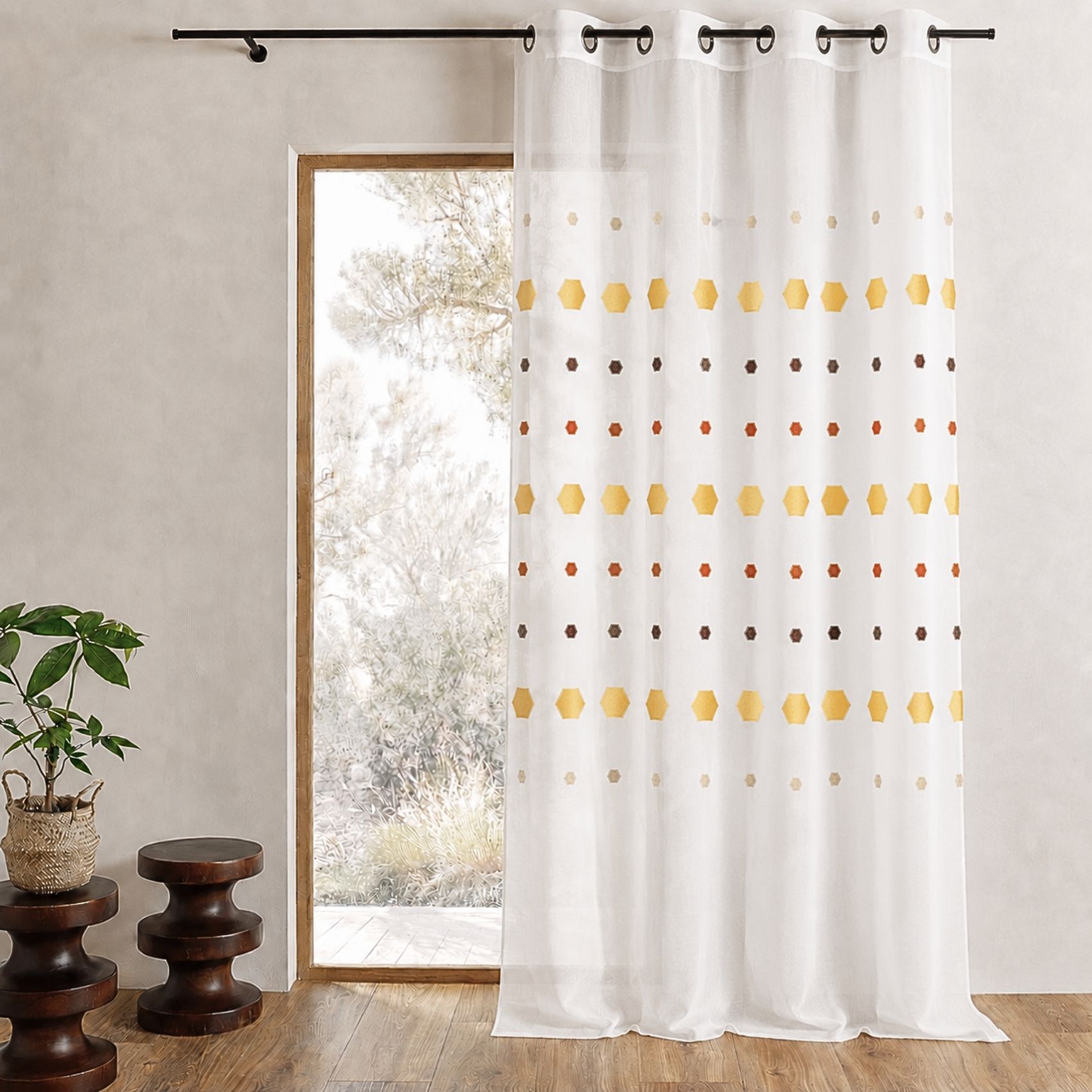 Voilage jacquard imprimés hexagonaux — vue 5
