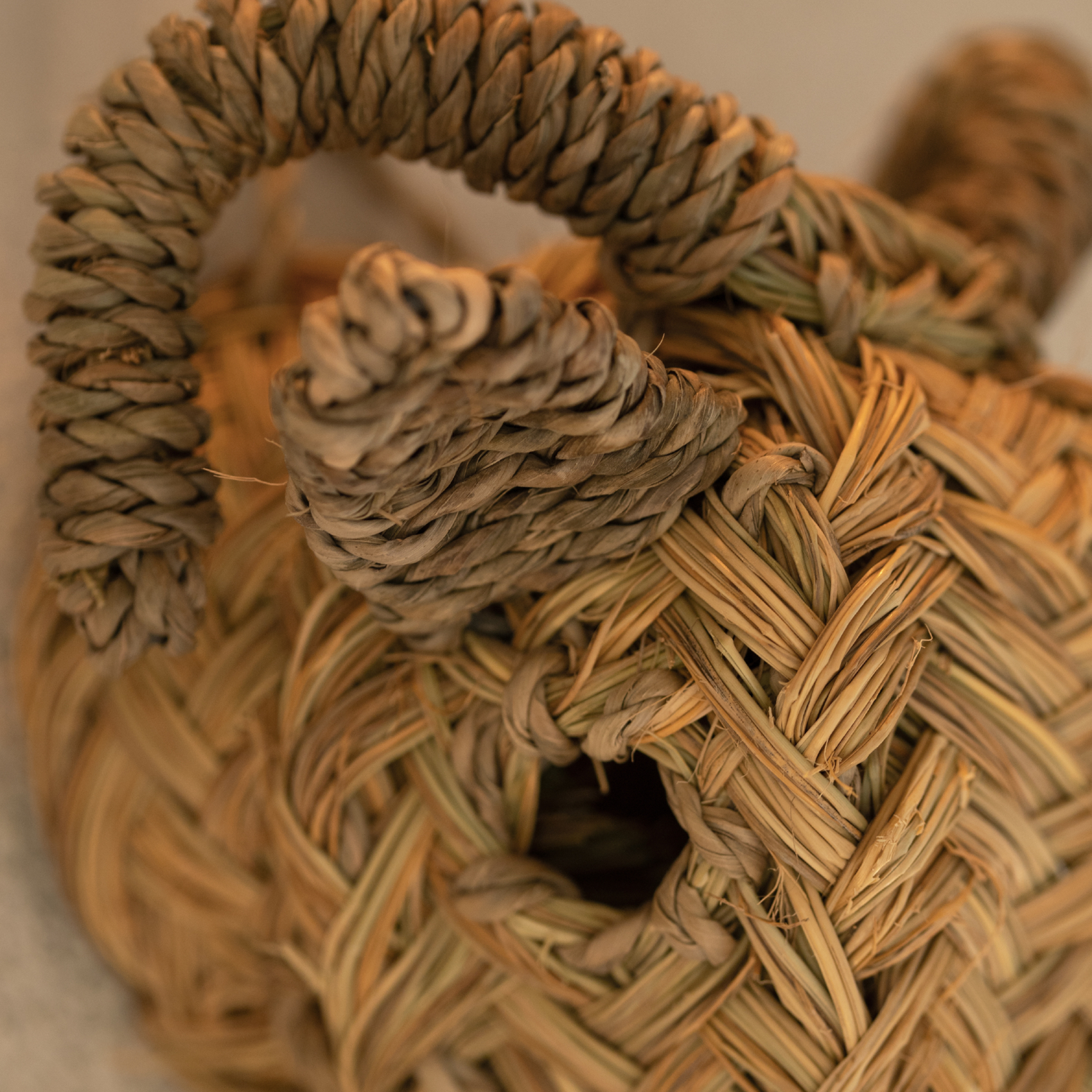 Déco murale petite tête de Bouc en paille — vue 4