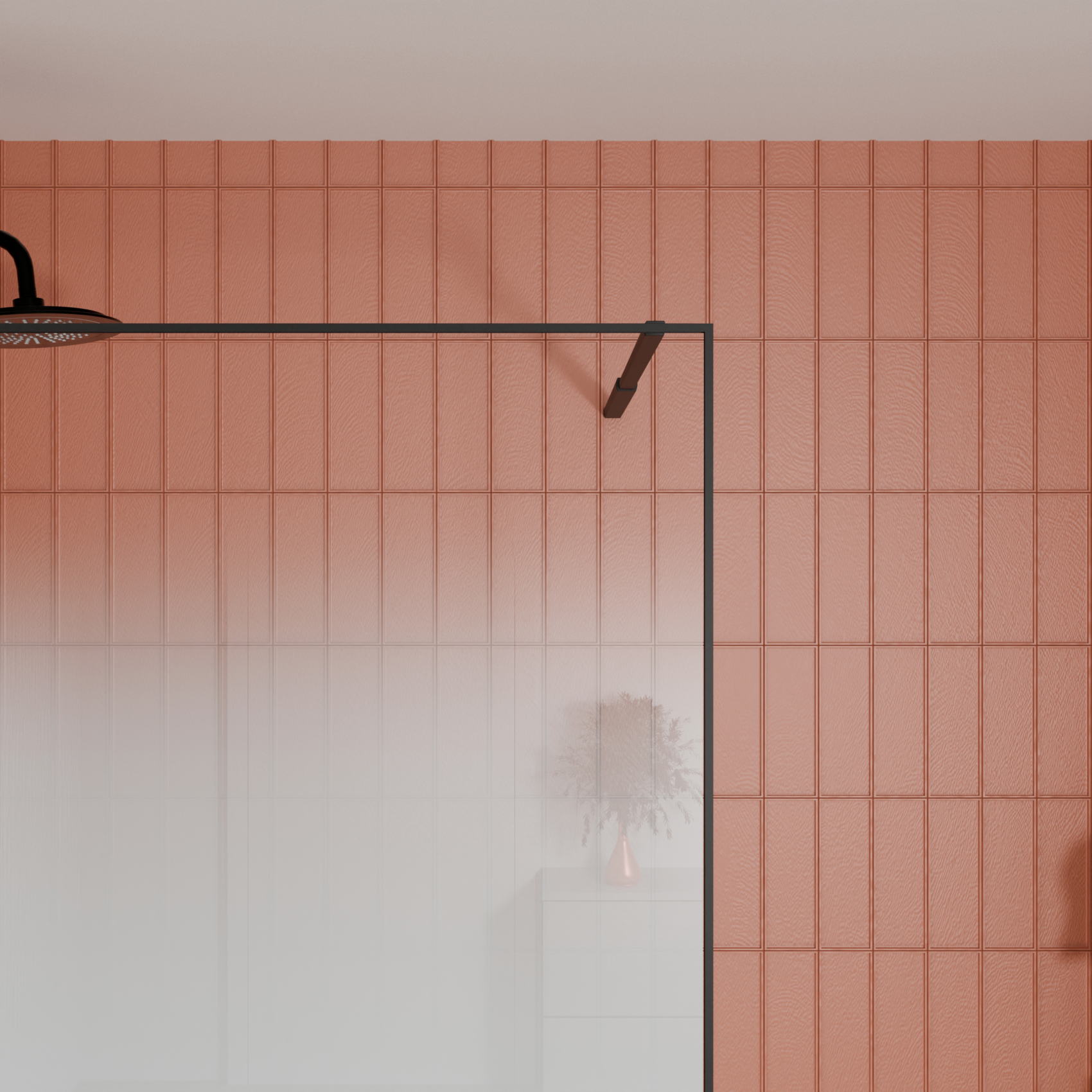Paroi de douche en verre trempé effet brume — vue 4
