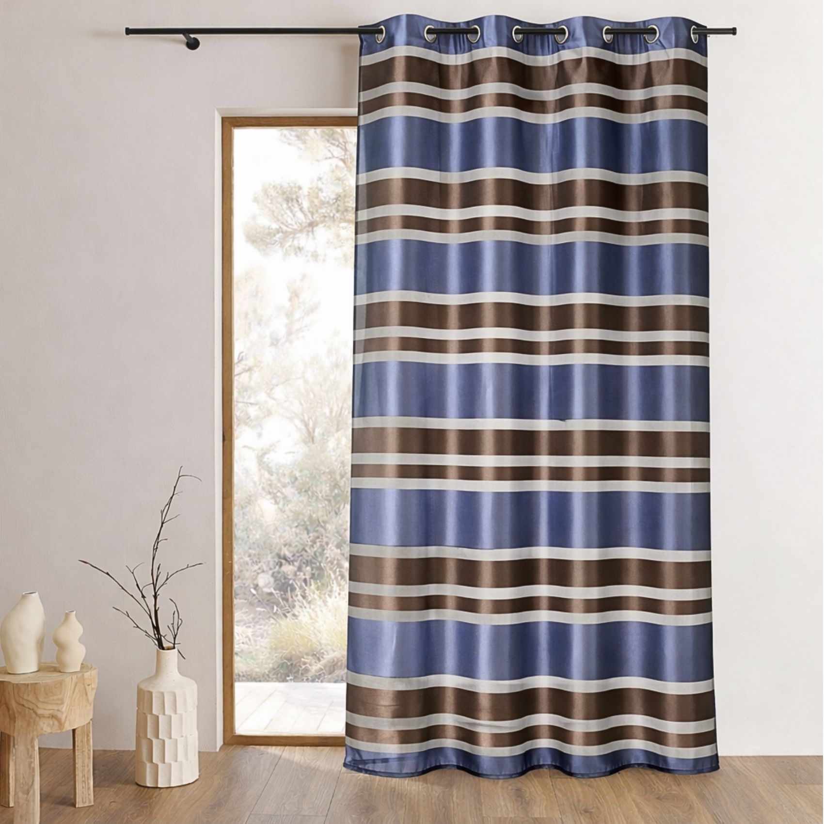 Voilage en Organza rayures horizontales