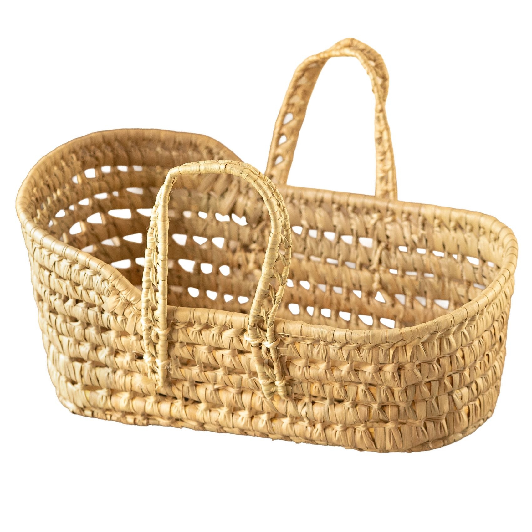 Couffin osier vintage pour poupée