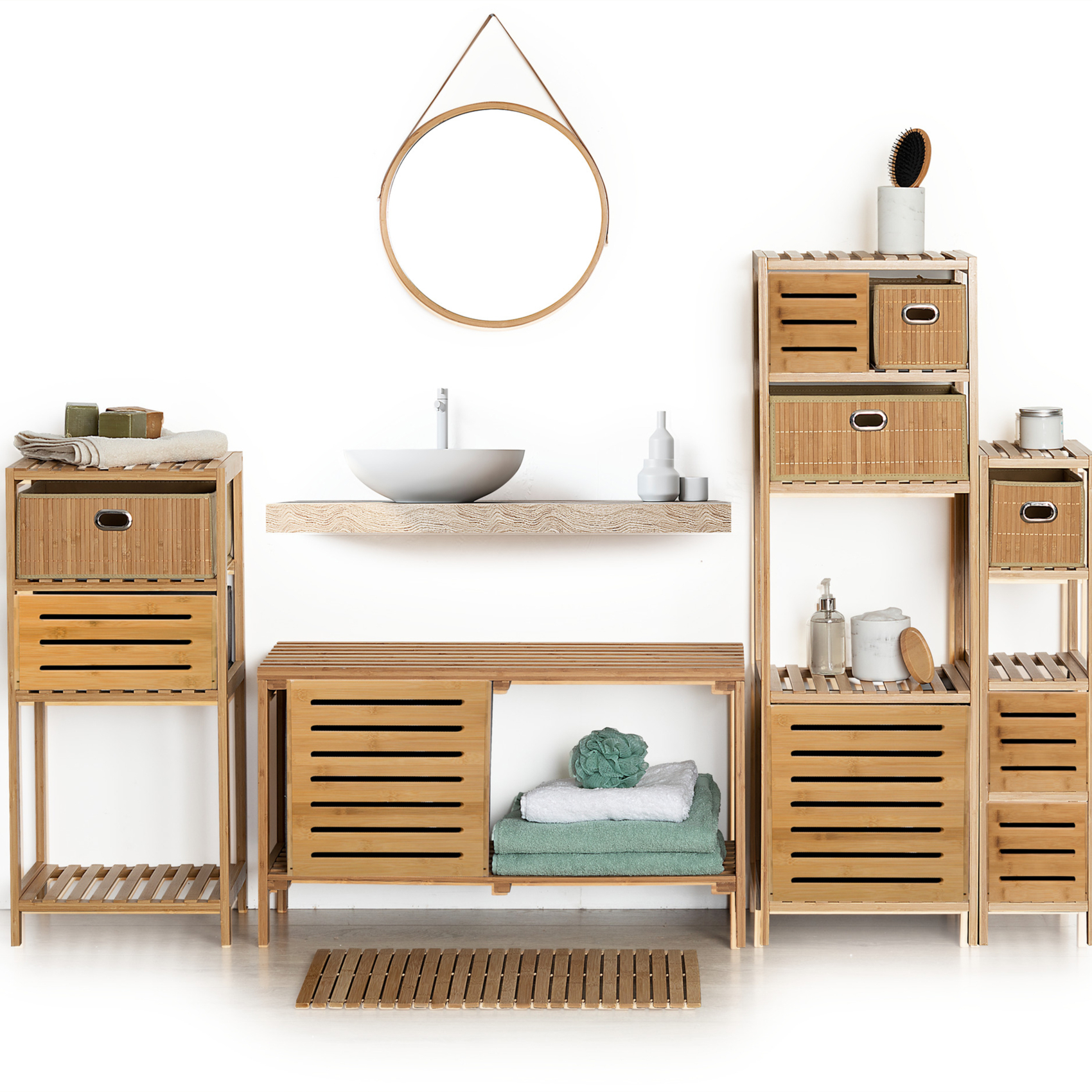 Panier de rangement en bambou naturel — vue 6