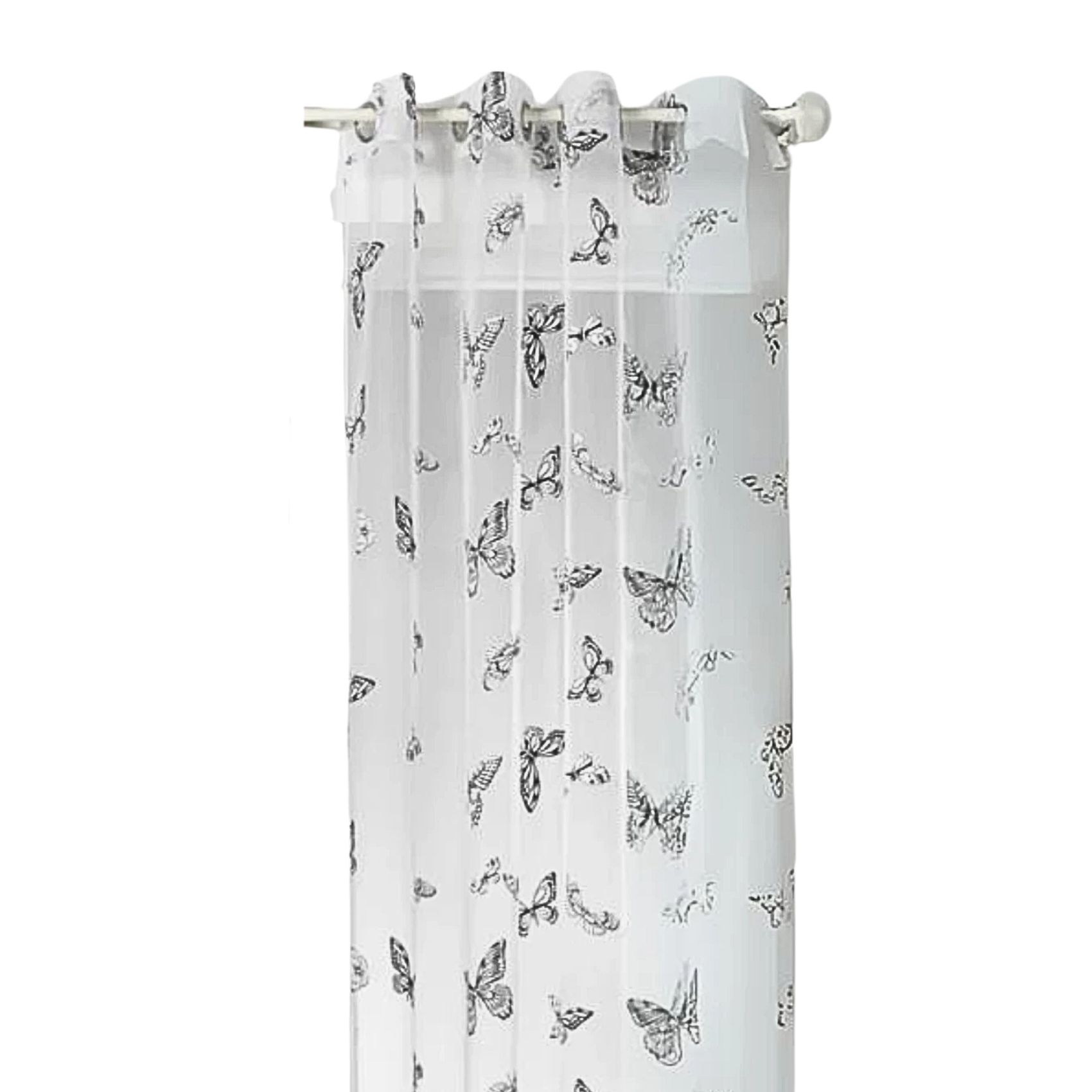 Voilage à œillets à motif papillons — vue 3