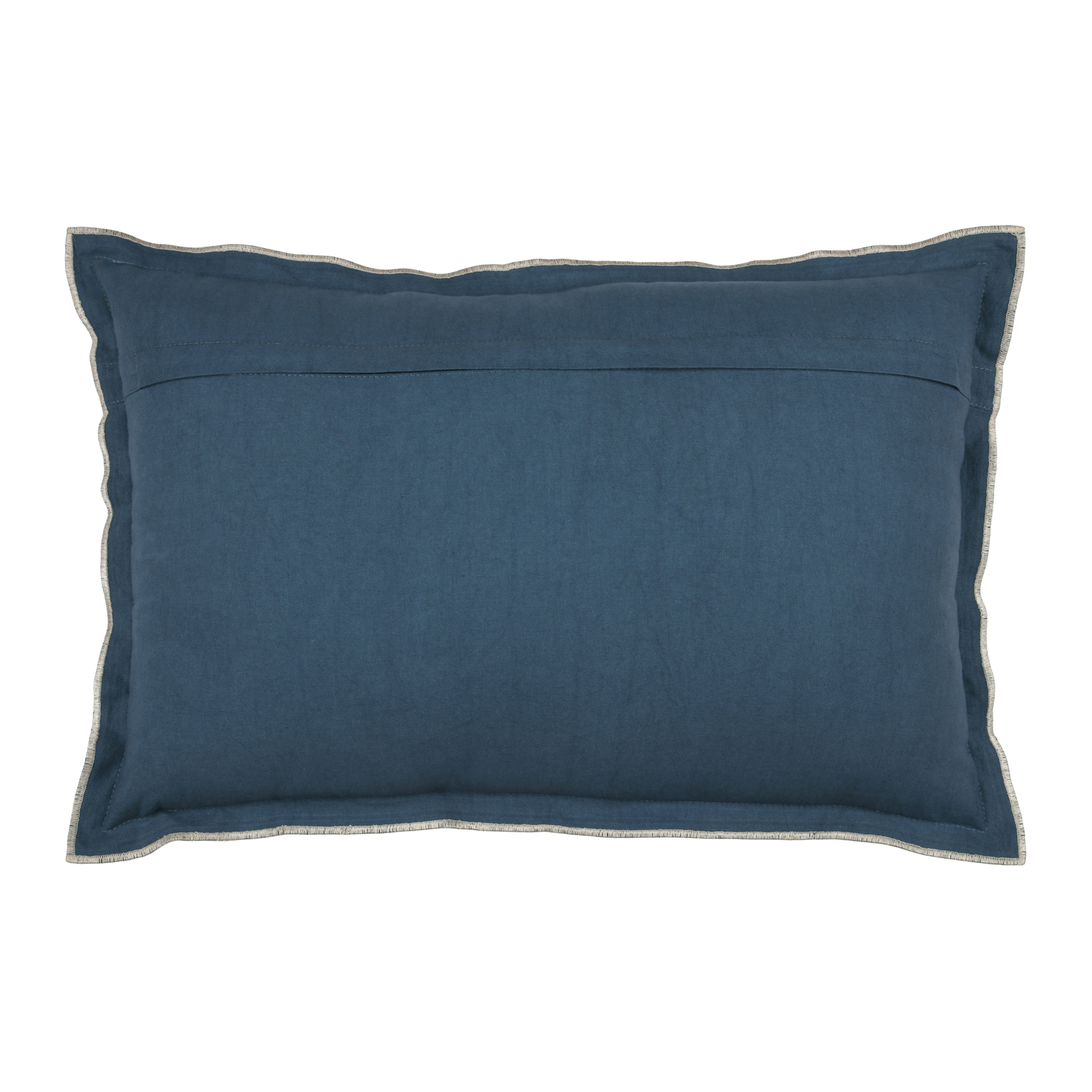 Coussin coton volant plat feston noir — vue 5