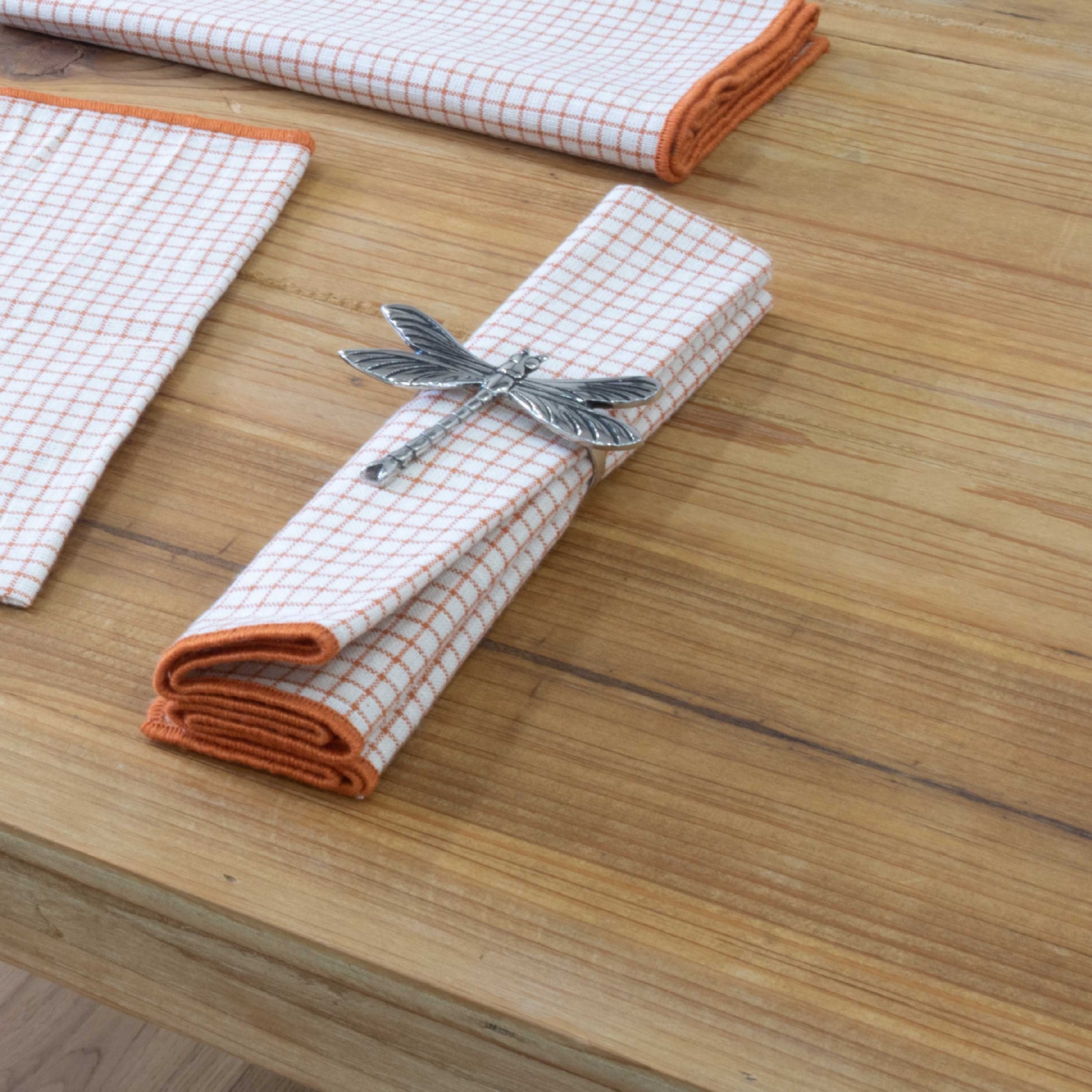Serviette de table à carreaux en coton — vue 4