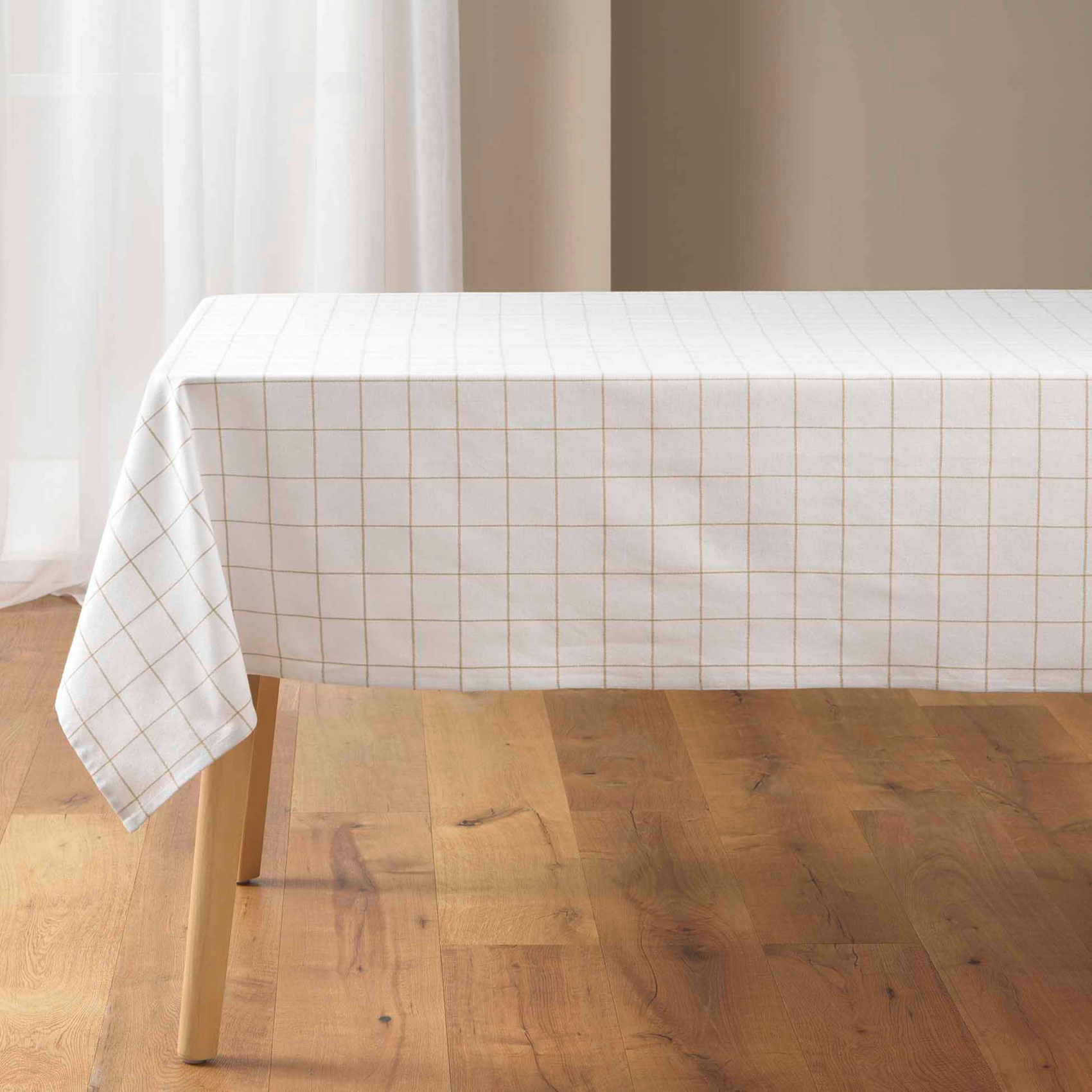 Nappe rectangle à carreaux en polycoton