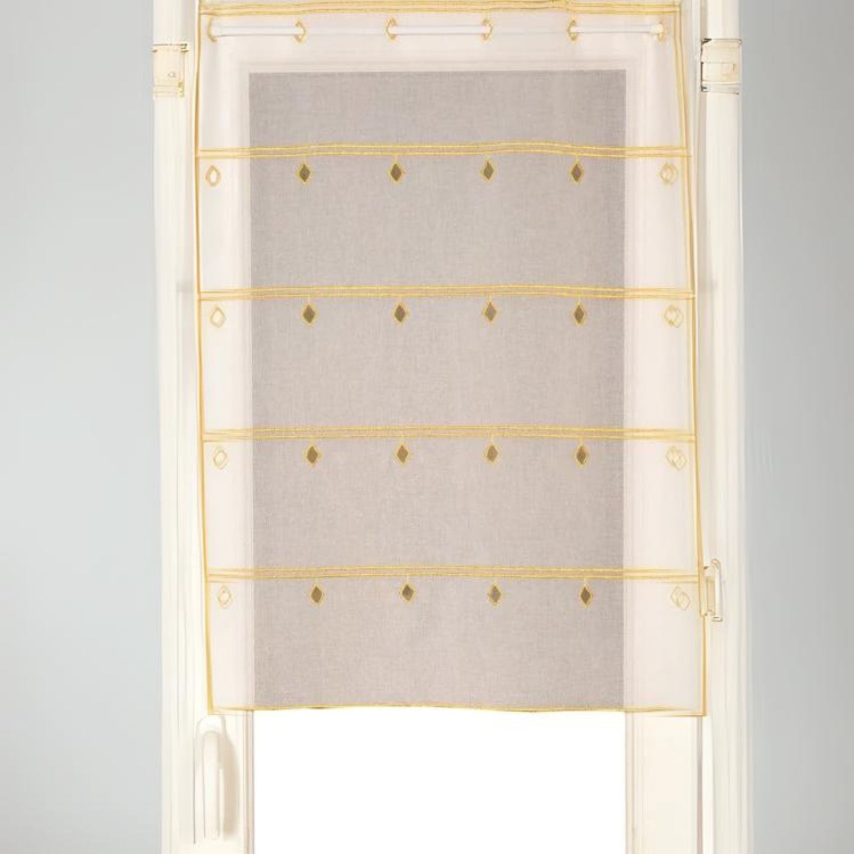 Modulable en étamine brodée losange