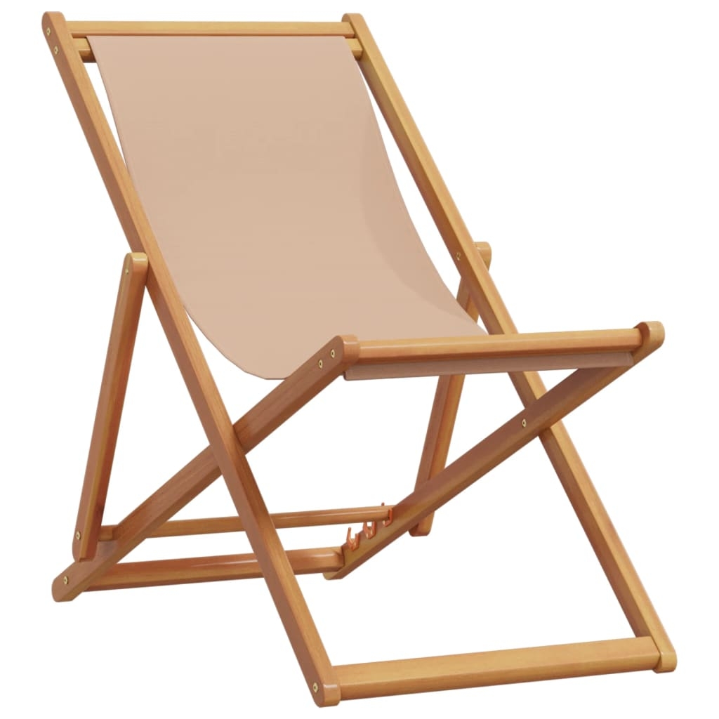 Chaise de plage pliante en bois avec dossier réglable
