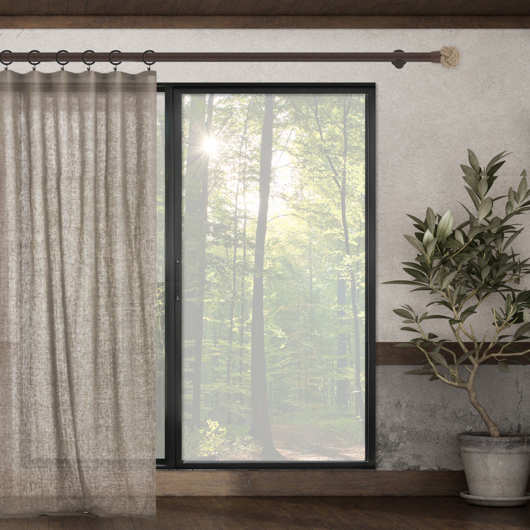 Support tringle tige en frêne 80 mm D28 — vue 5