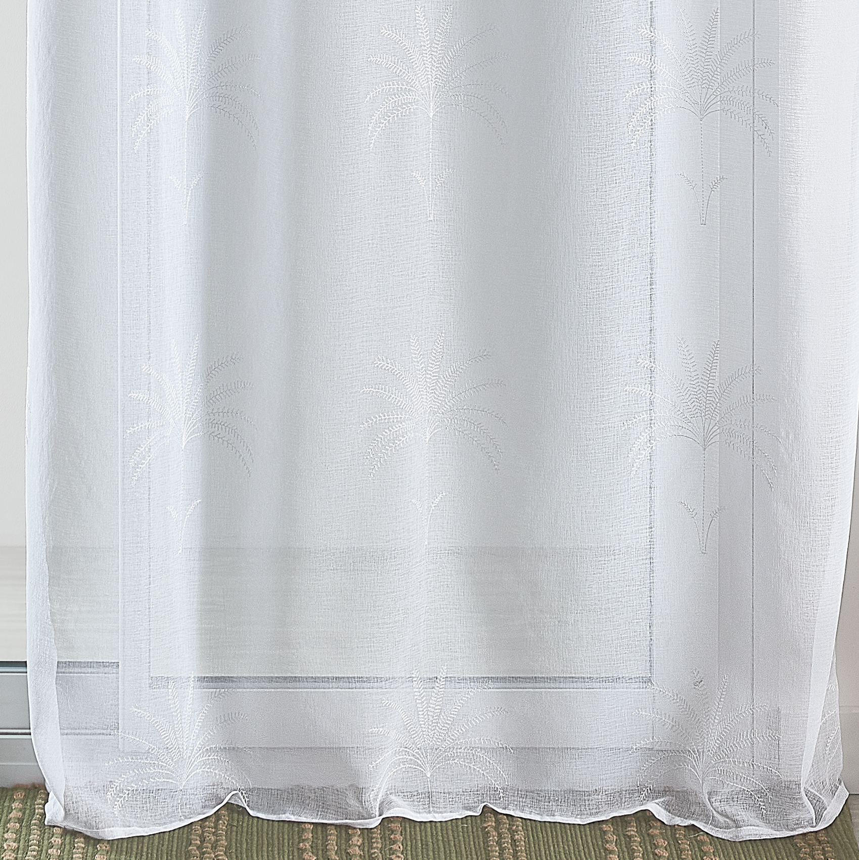 Voilage à oeillets brodé palmiers — vue 5