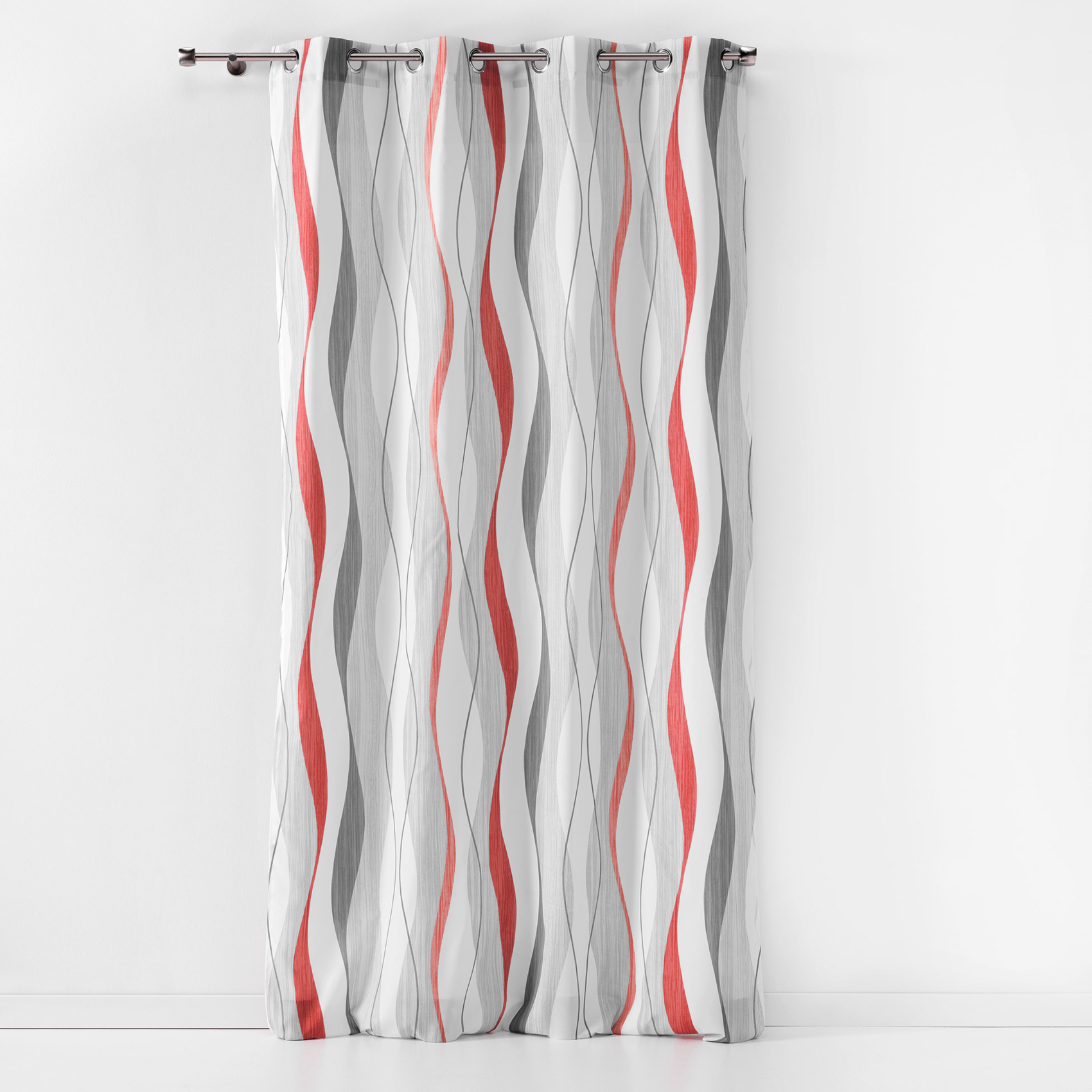 Rideau tamisant à rayures ondulées