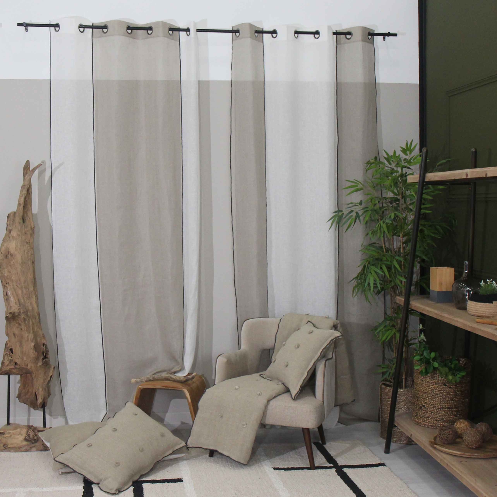 Voilage en lin à œillets — vue 4