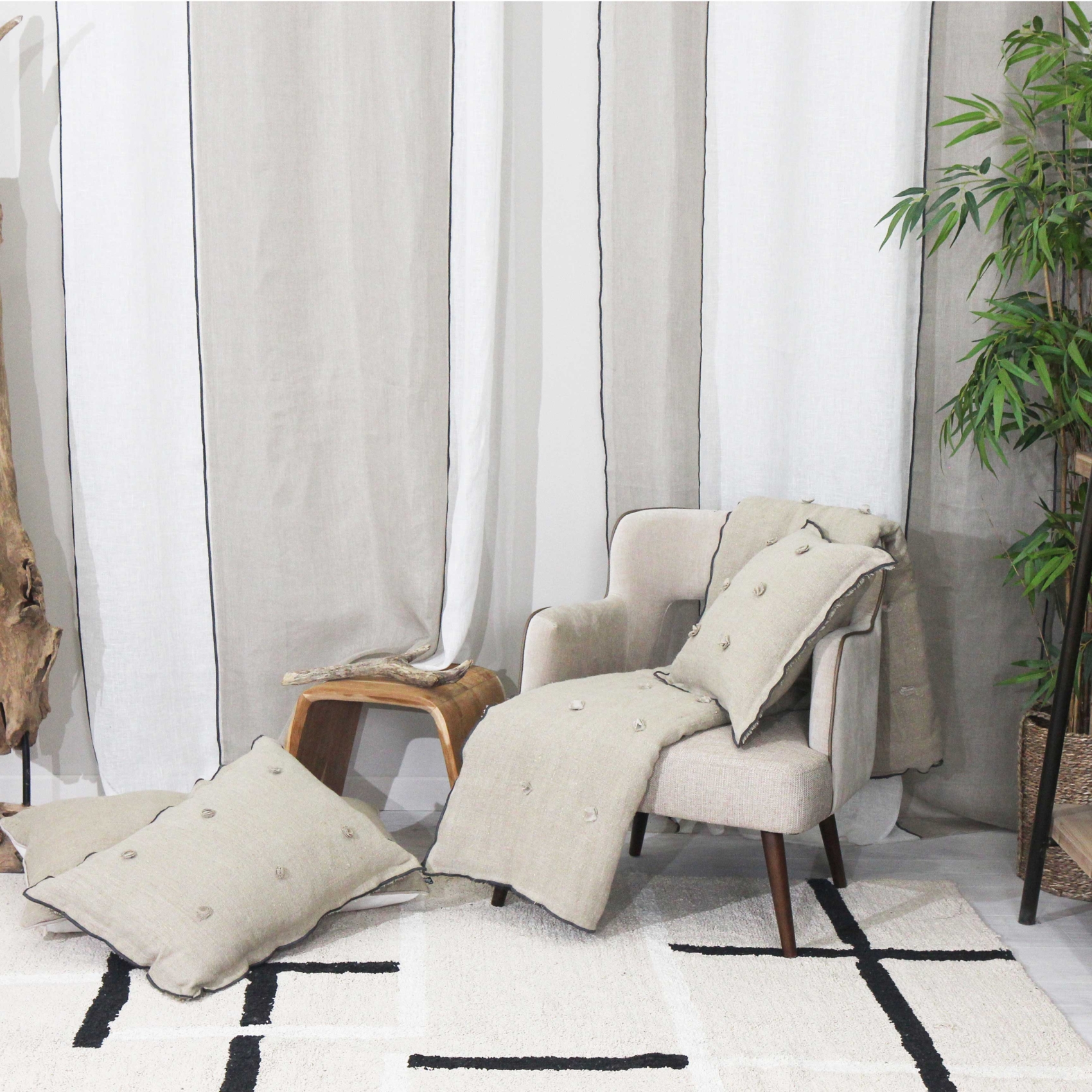 Voilage en lin à œillets — vue 3