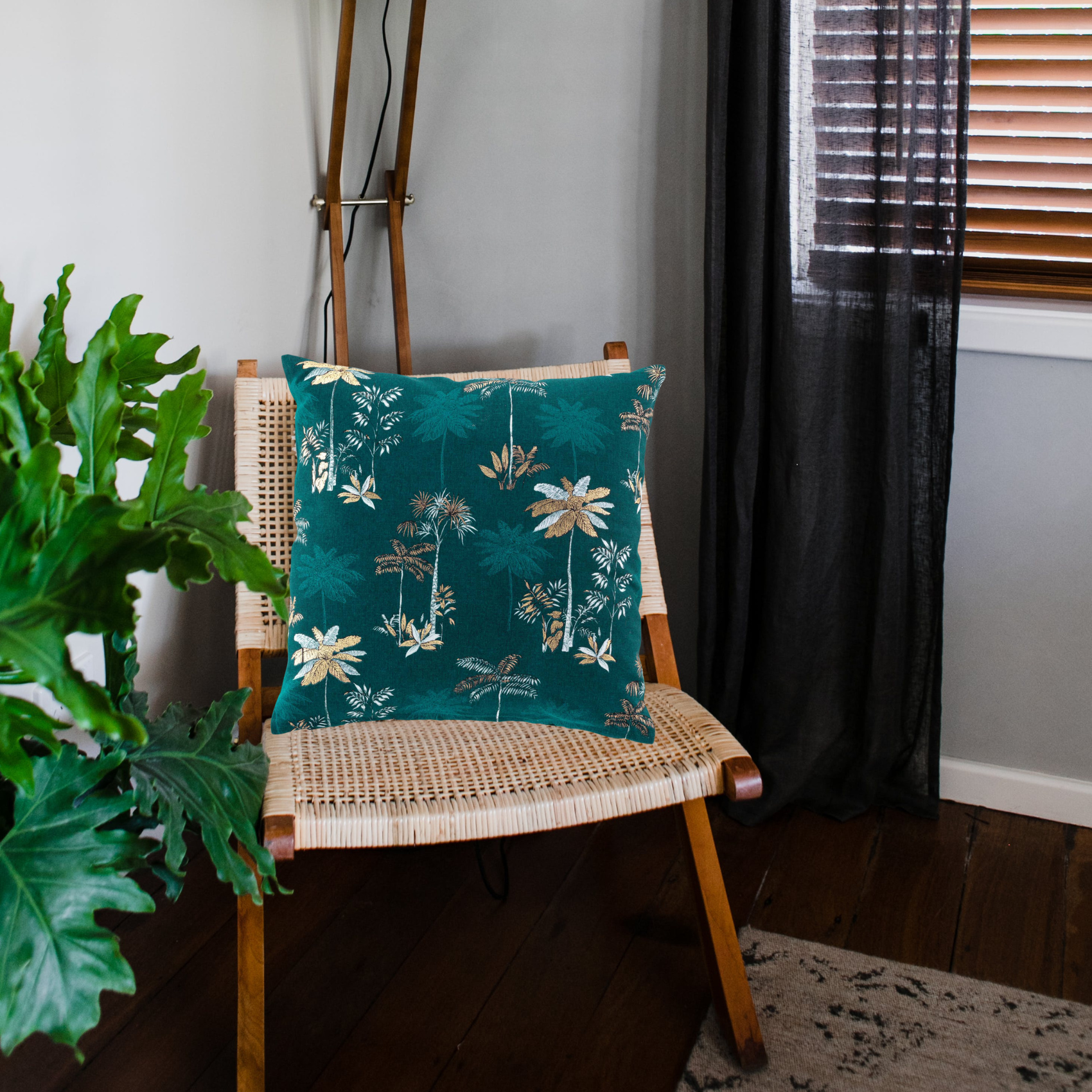 Coussin déhoussable imprimé bleu — vue 4