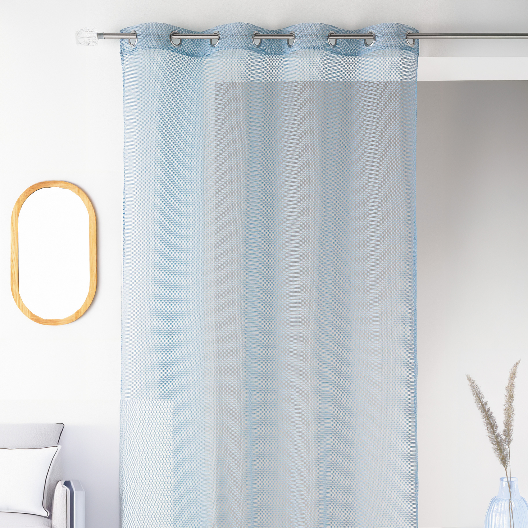 Voilage uni en maille filet