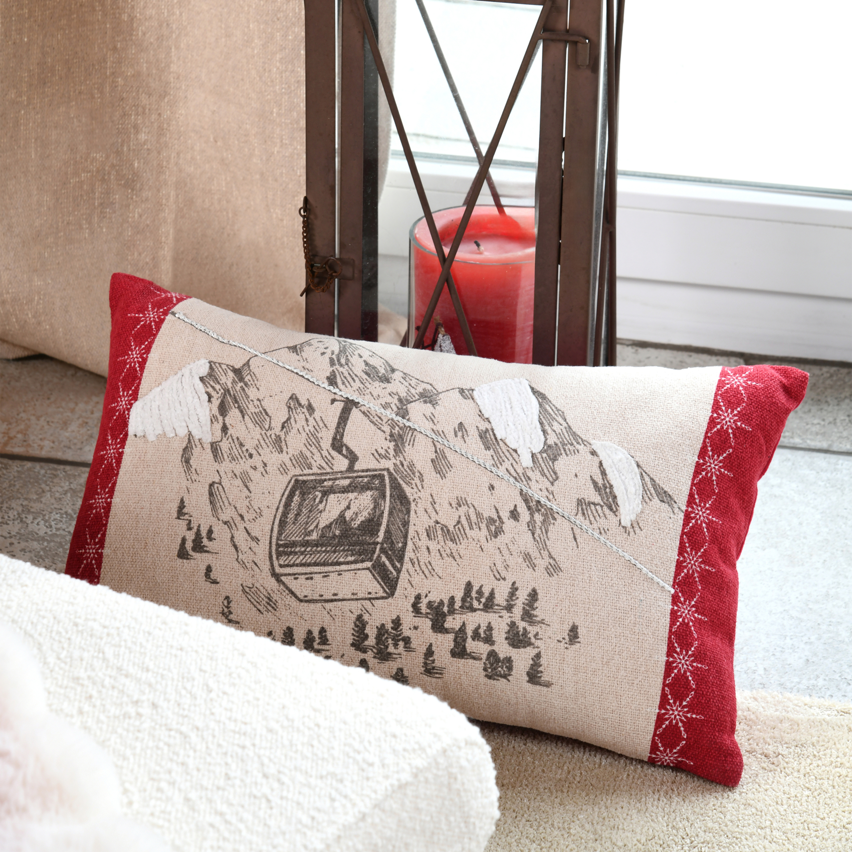 Coussin déco montagne télécabine — vue 5