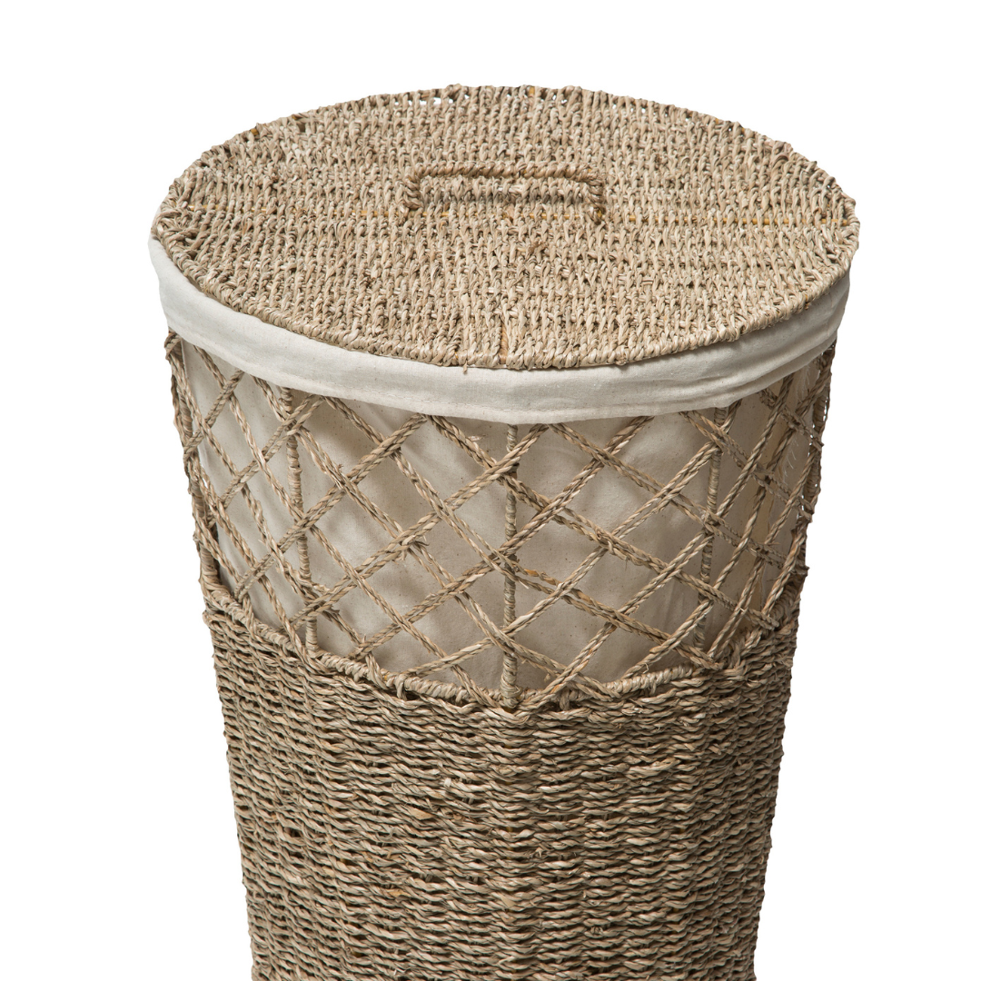 Panier à linge rond en roseau — vue 3