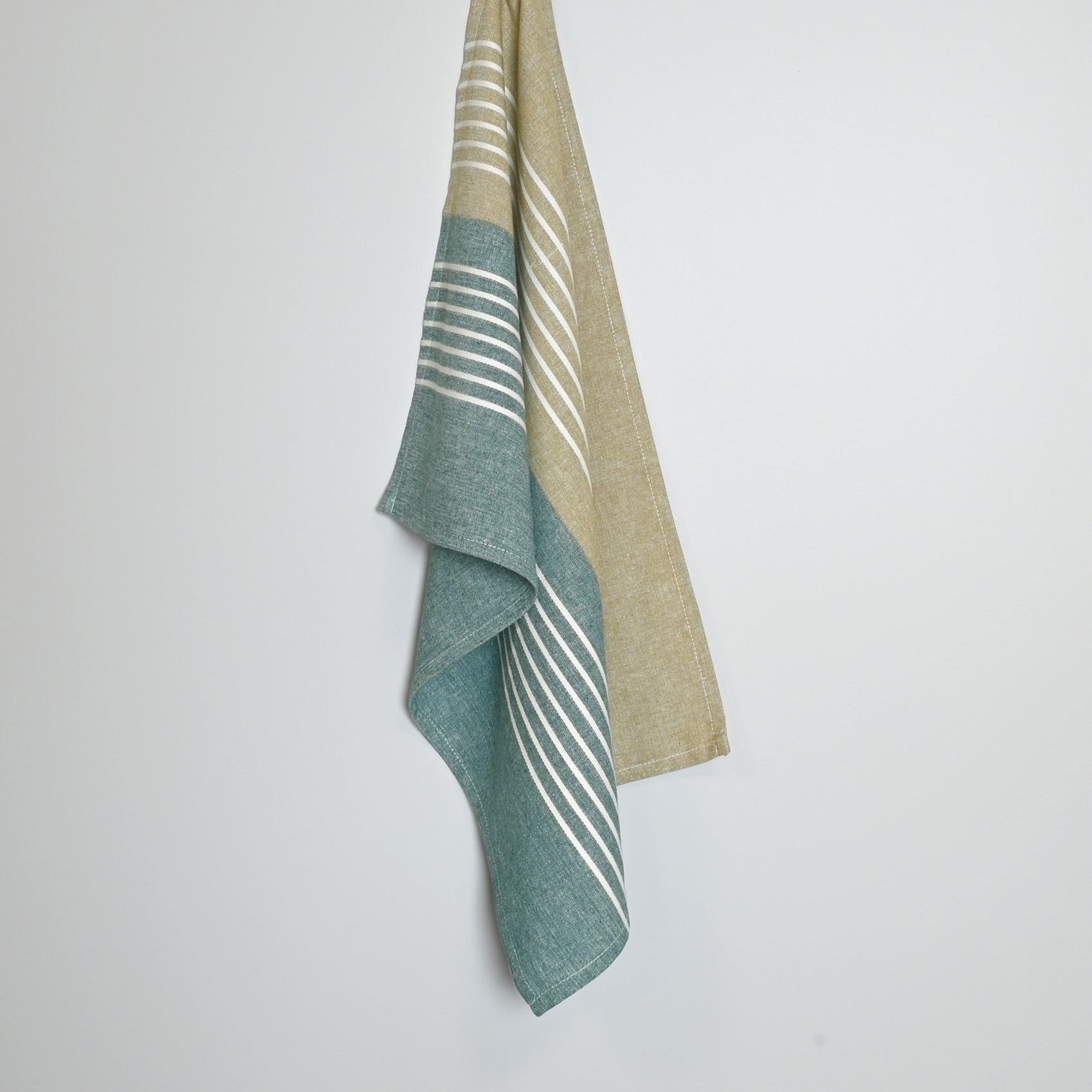 Torchon de cuisine en coton à rayures bicolores — vue 5