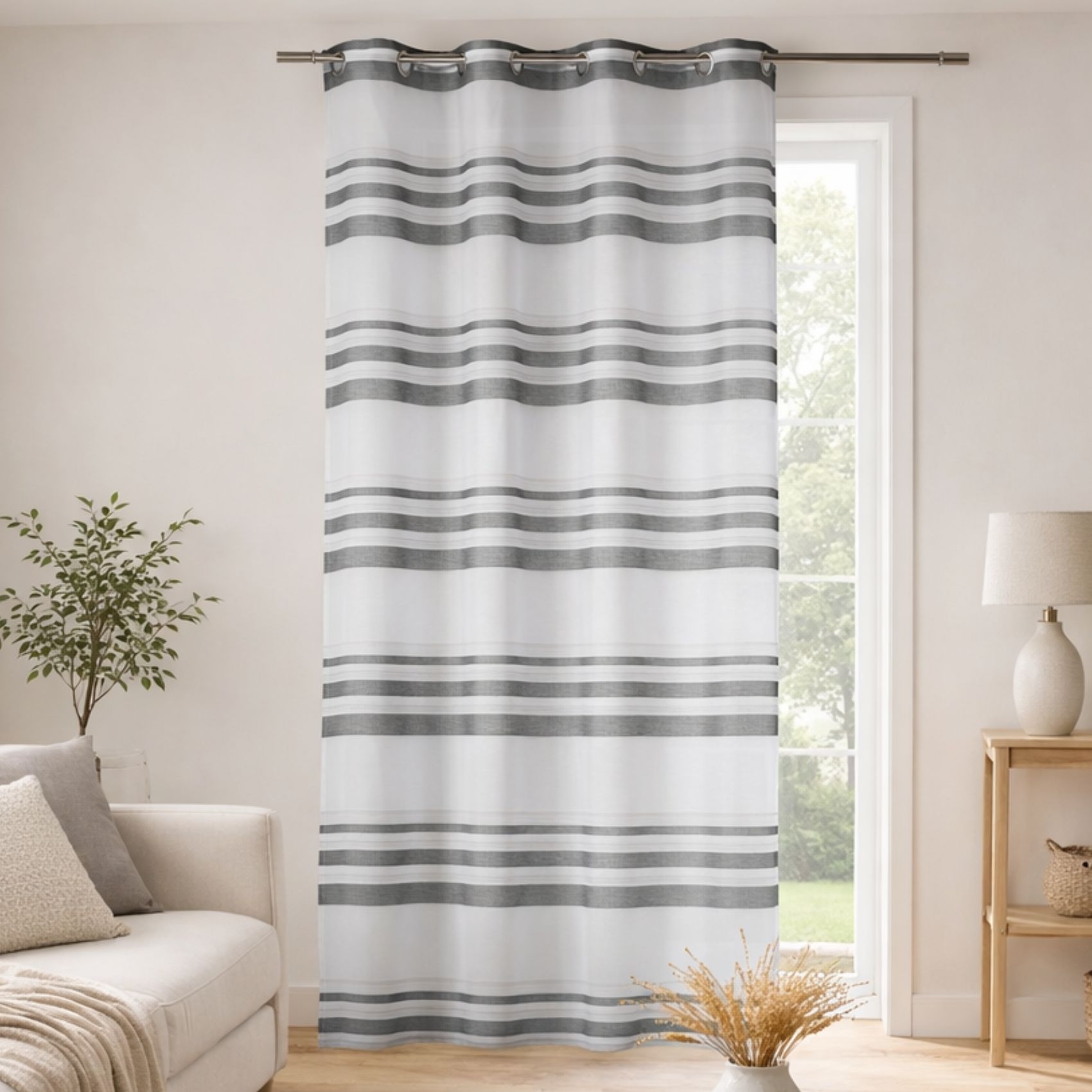 Voilage coloré rayures horizontales