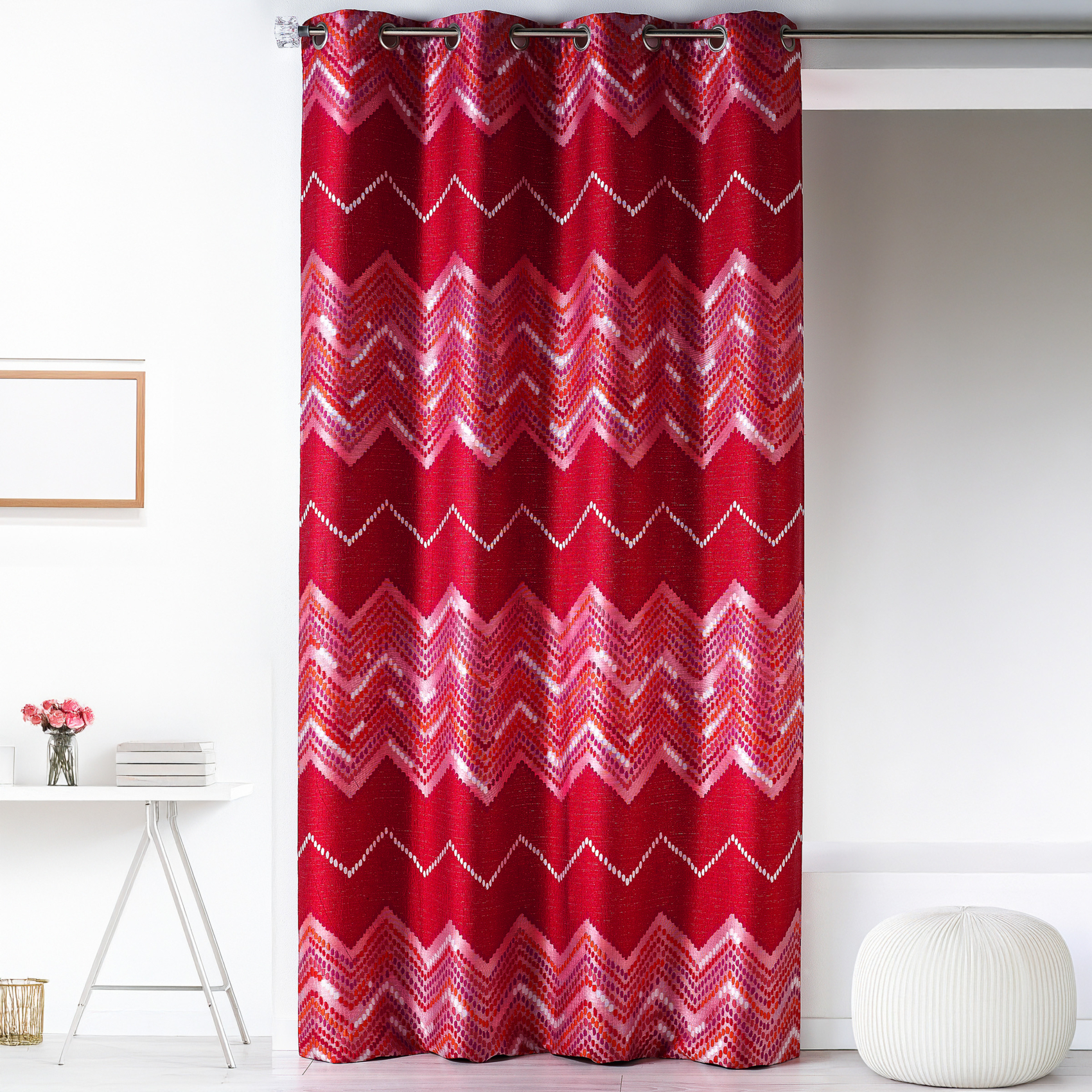 Rideau en jacquard à motifs chevron — vue 3