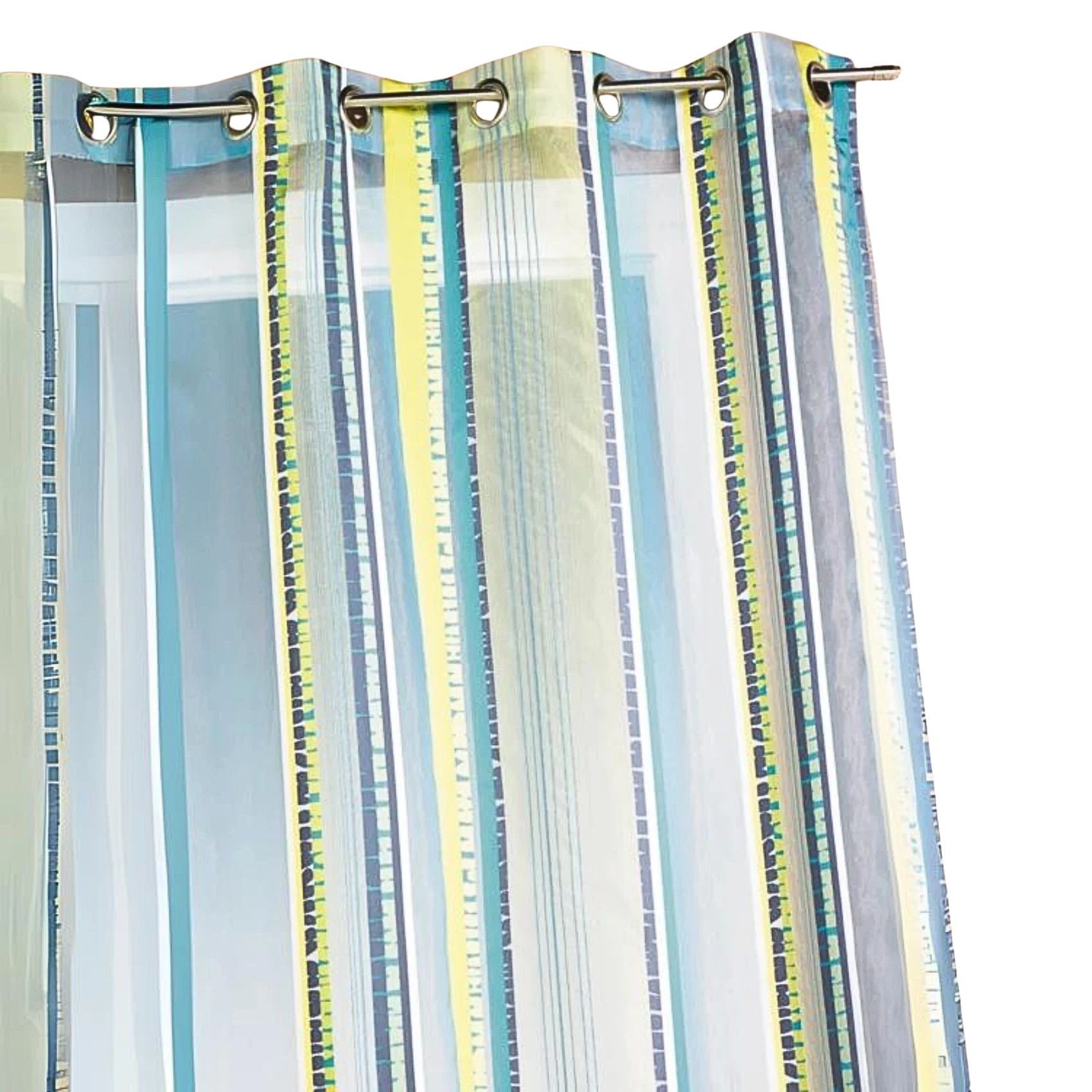 Voilage en organza jacquard à rayures verticales colorées — vue 4