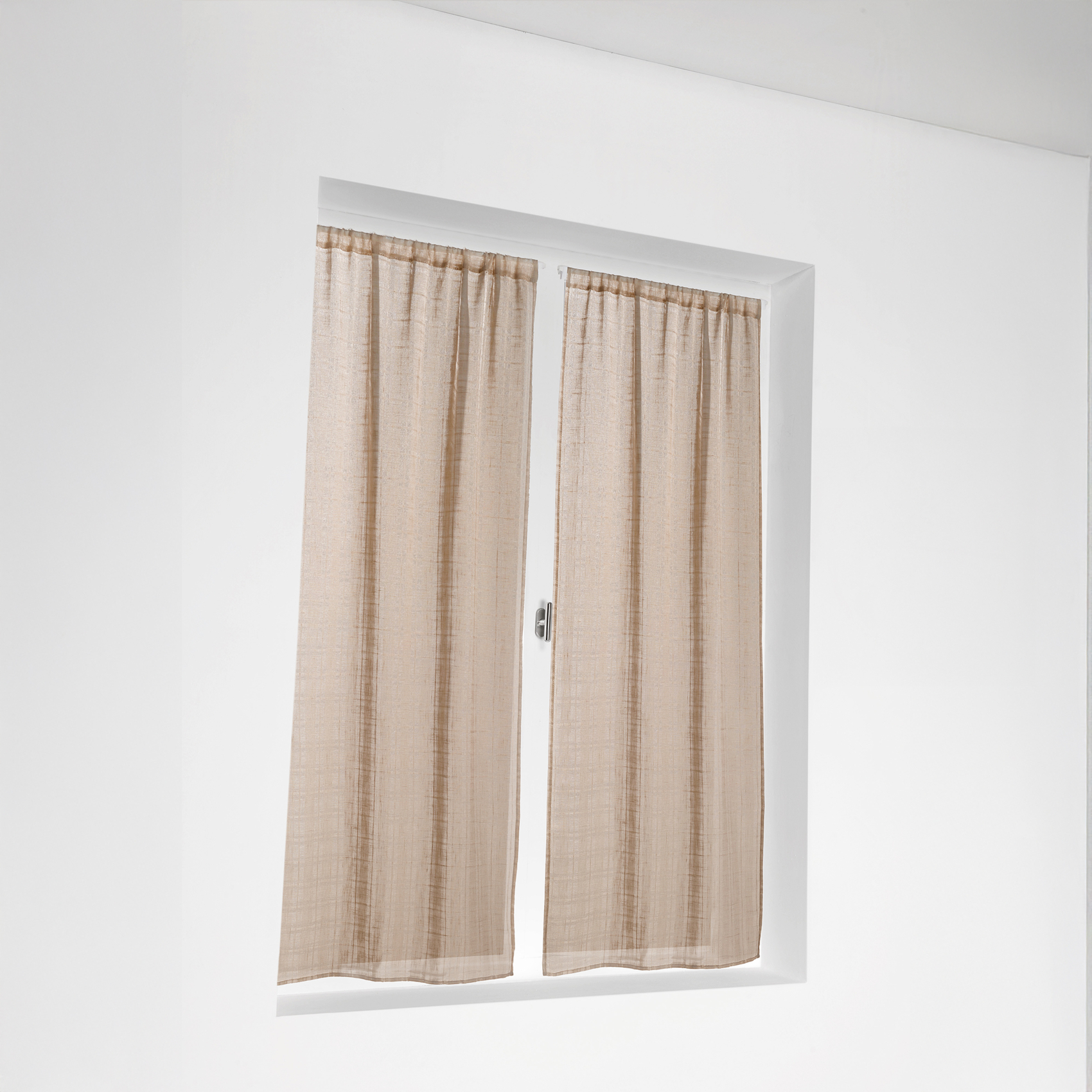 Vitrage à la paire effet carreaux ajourés style Kelsch — vue 4