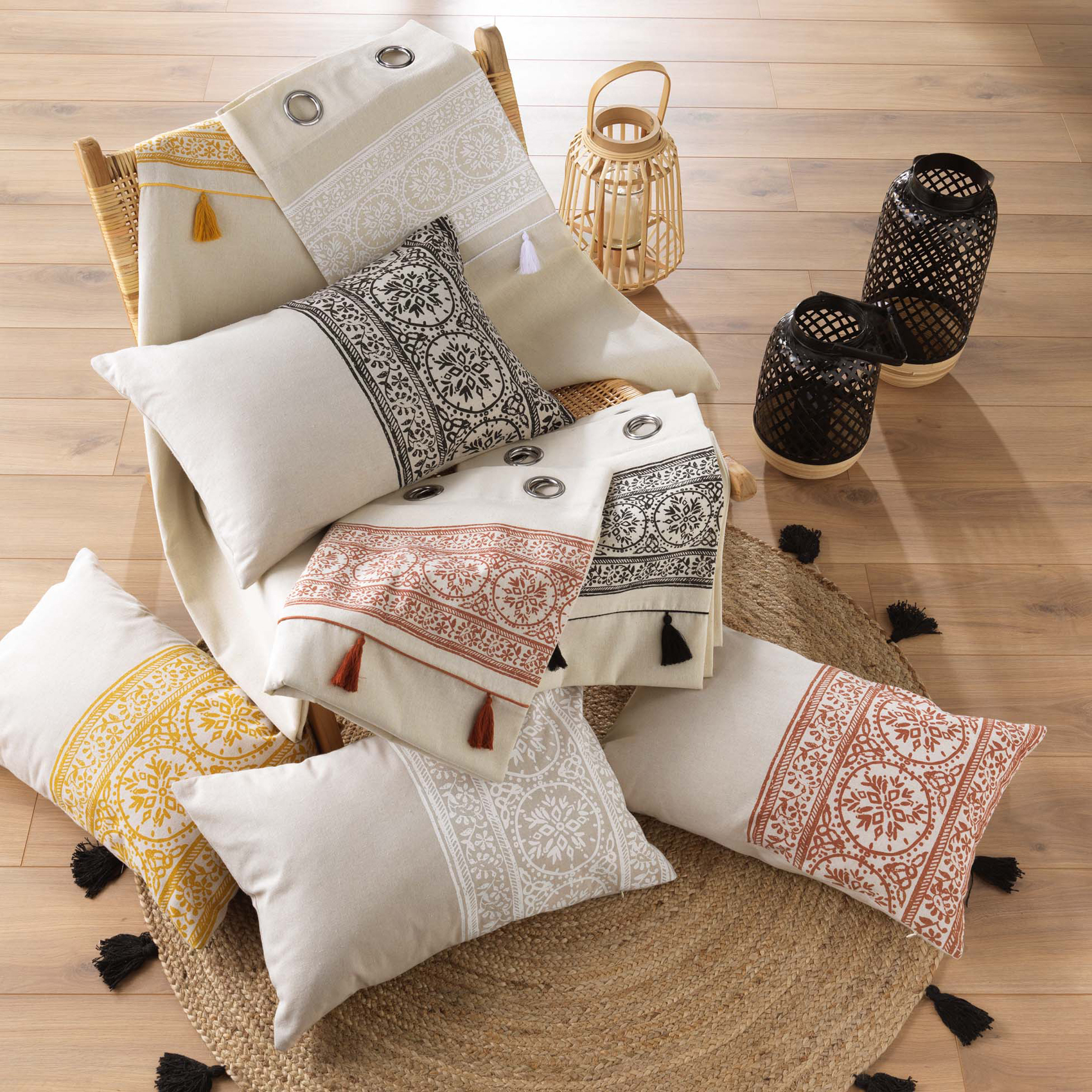 Coussin déhoussable en polycoton imprimé — vue 4