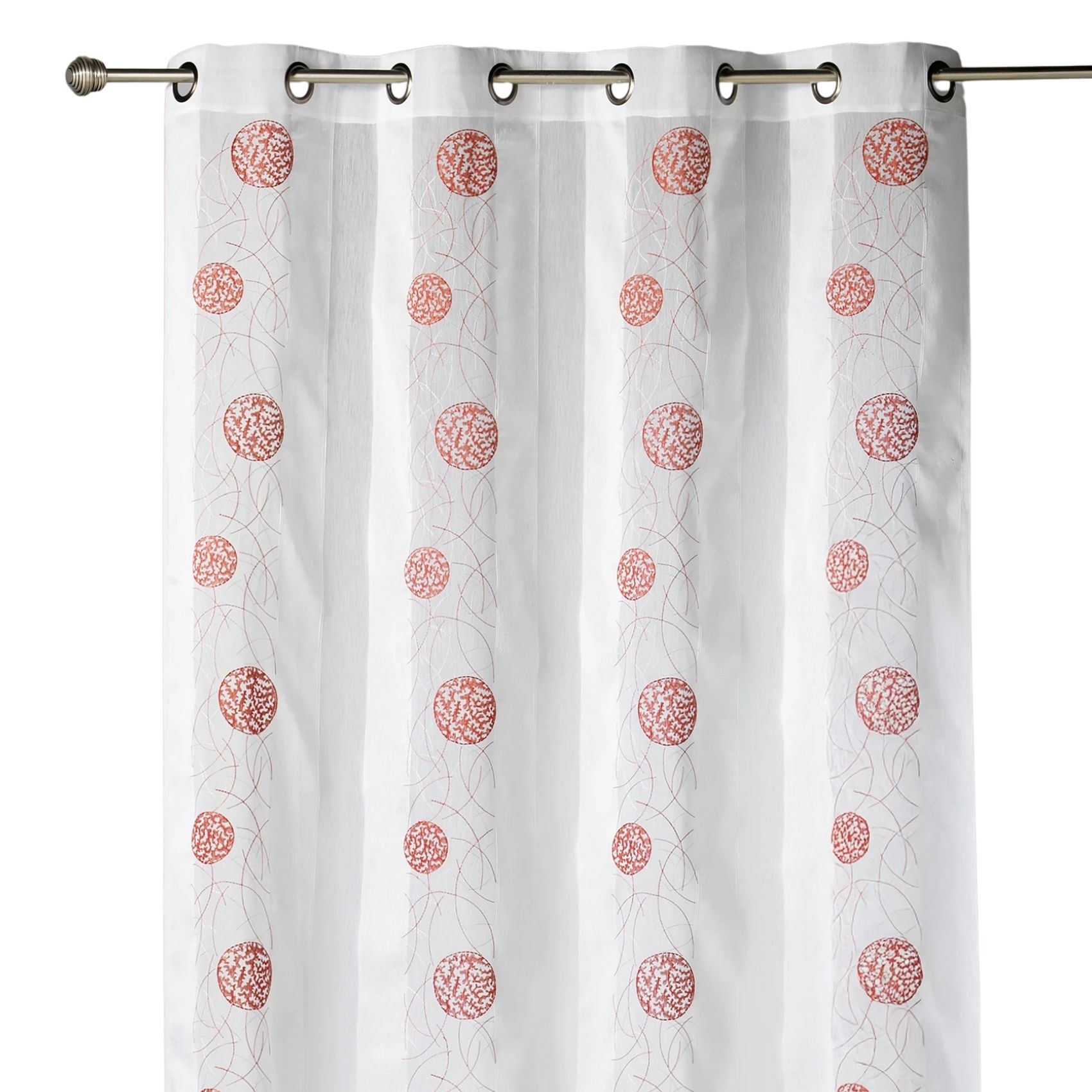 Voilage brodé en organza à motifs ronds — vue 3