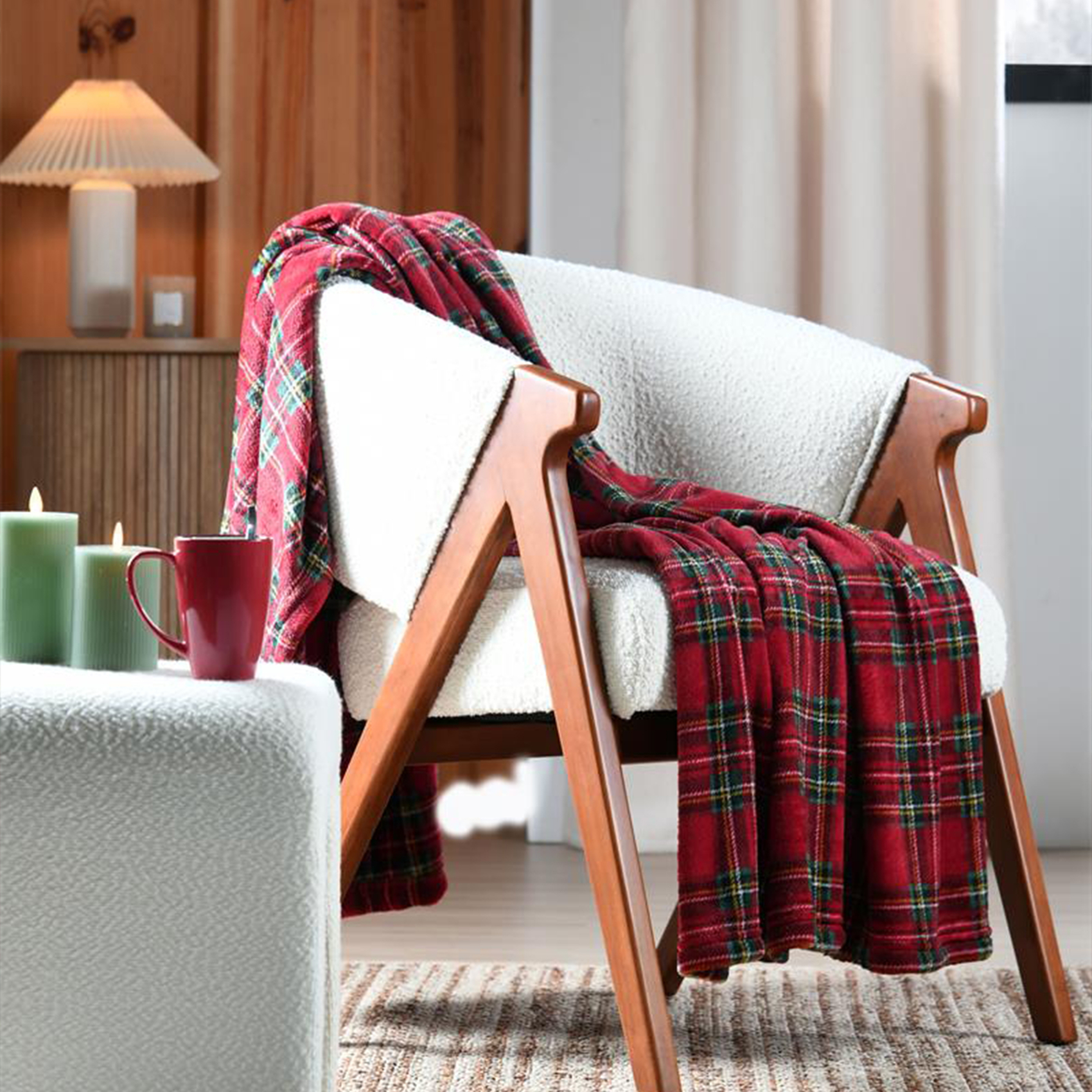 Plaid à carreaux écossais en polaire — vue 3