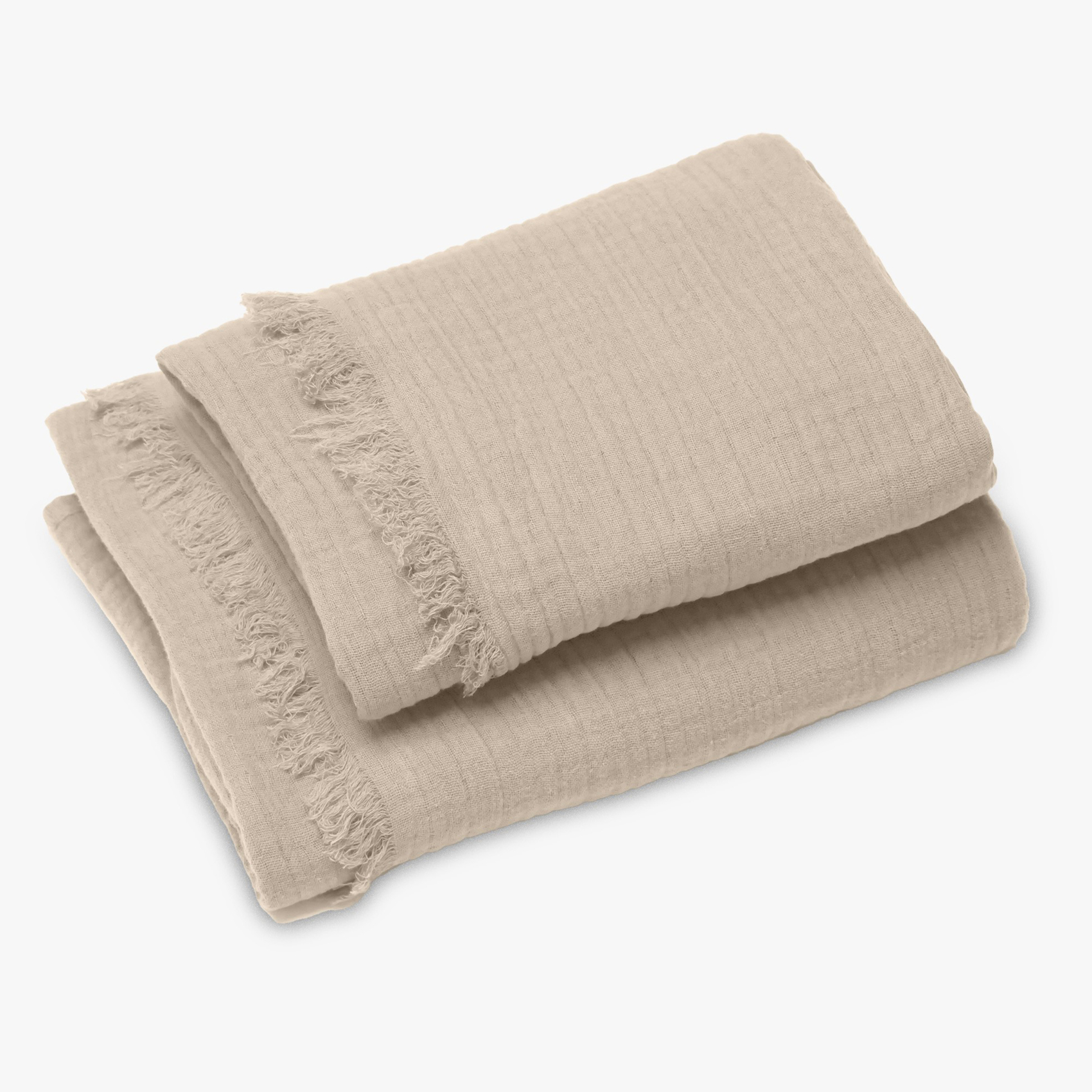 Set de 2 serviettes de douches en gaze de coton