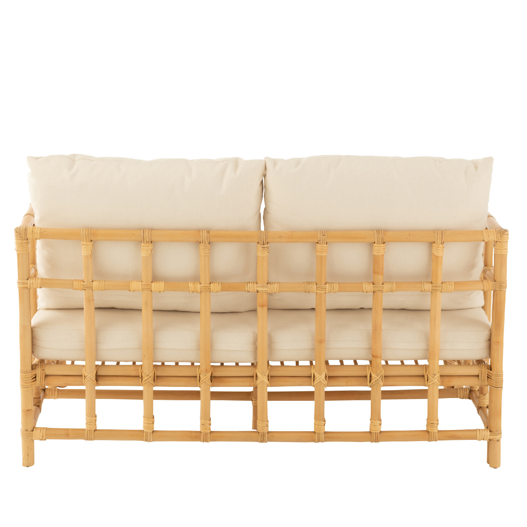 Canapé deux places en rotin avec coussins — vue 4