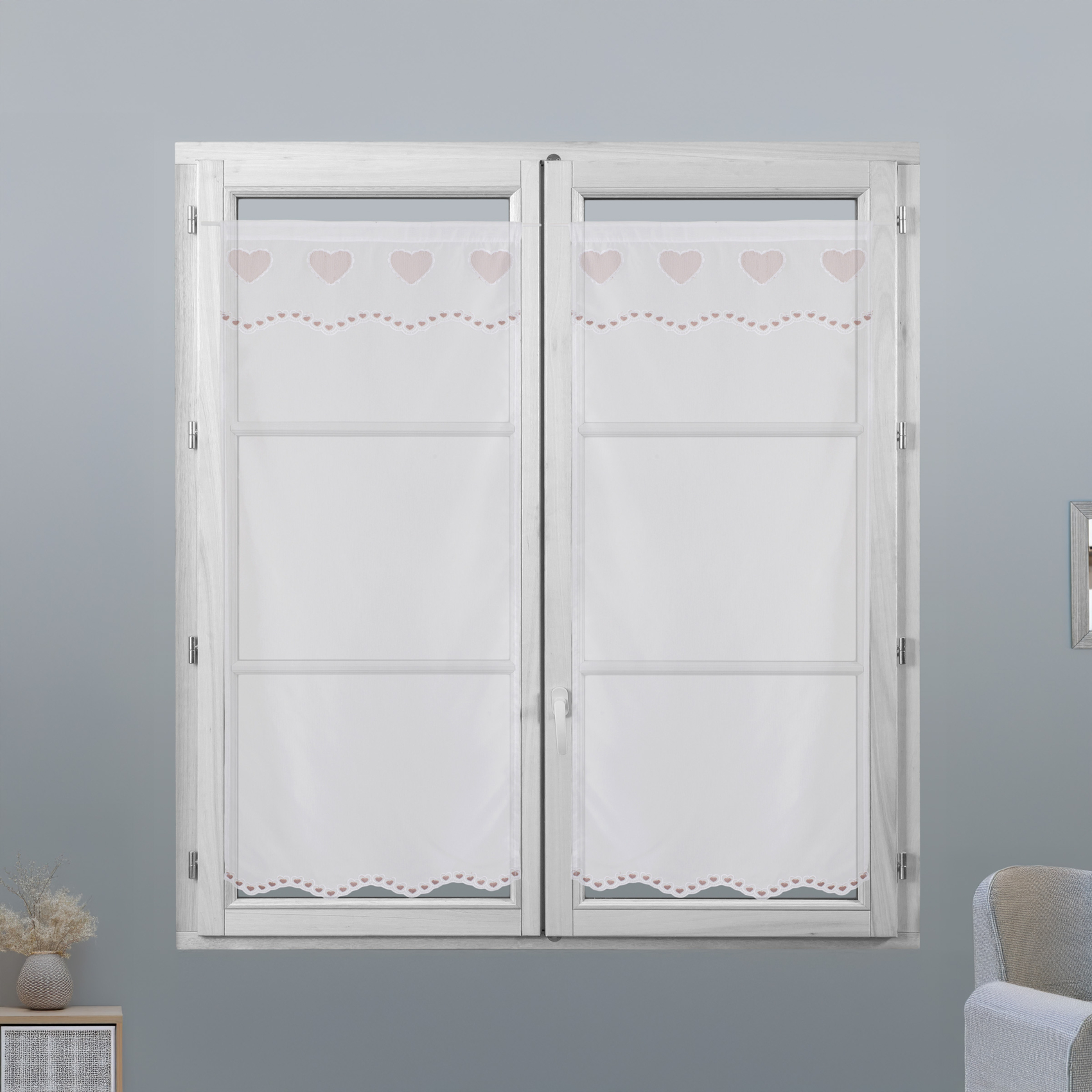 Petits Voilages Brodés Coeur