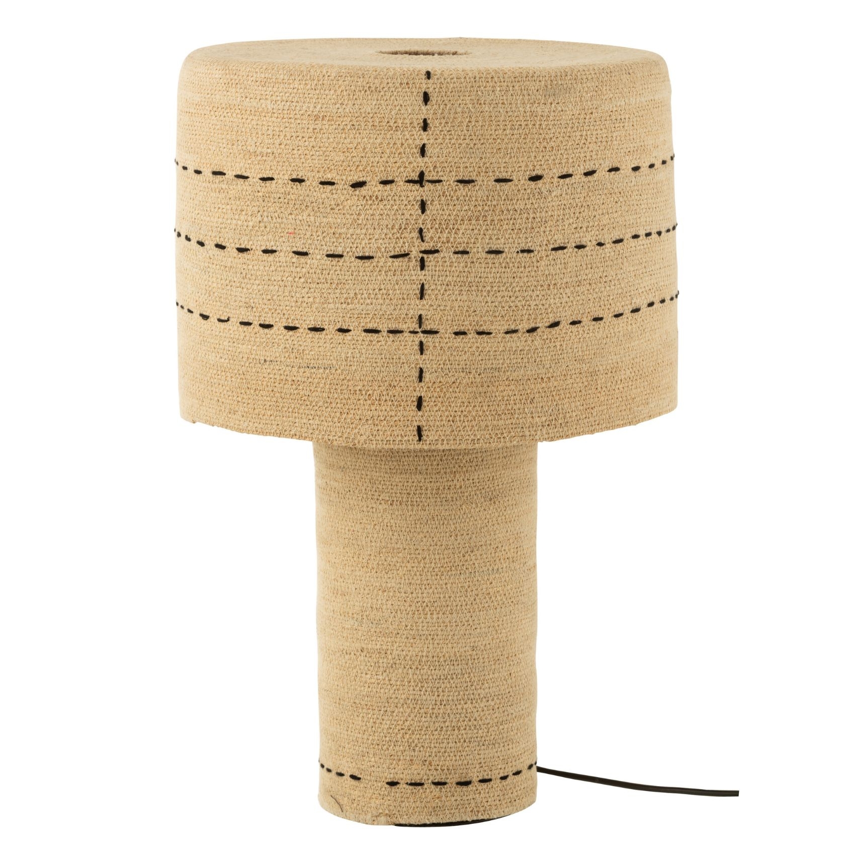 Lampe à poser pontillés en jonc de mer naturel