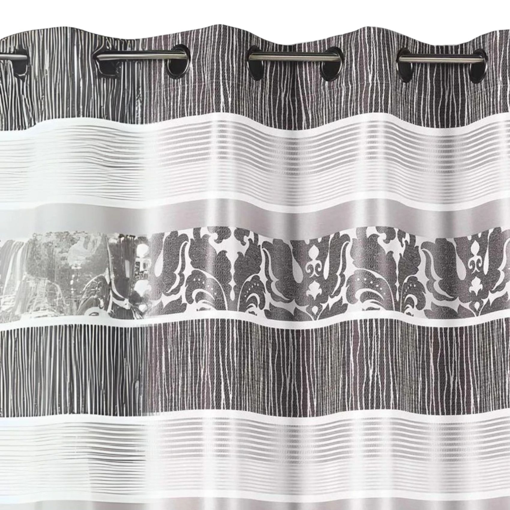 Rideau occultant jacquard à rayures horizontales colorées — vue 3