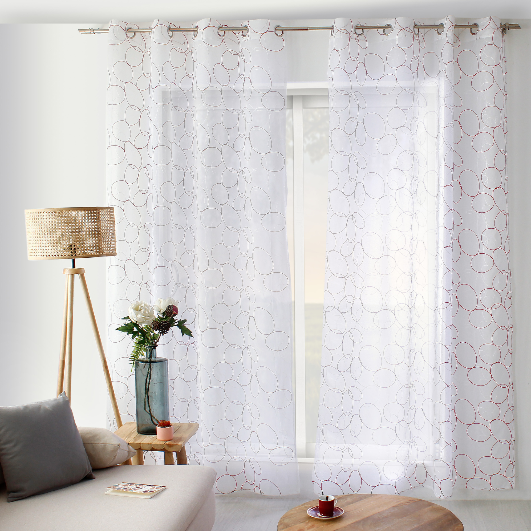 Voilage tamisant brodé de sphères — vue 5