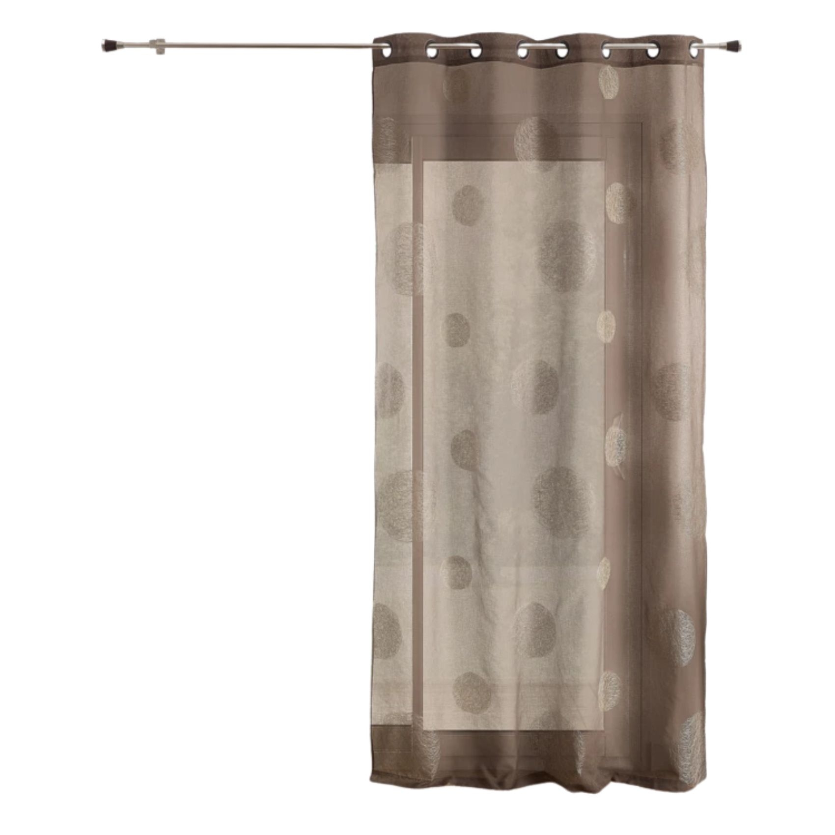 Voilage avec ronds brodés ton sur ton — vue 4