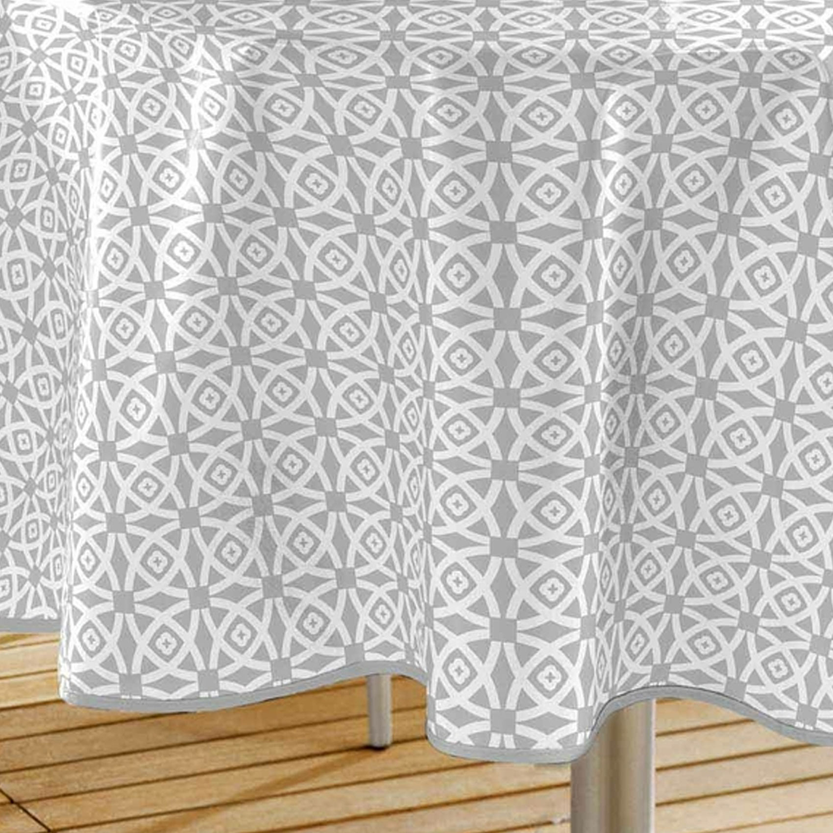 Nappe ronde en PVC à imprimés géométriques — vue 3