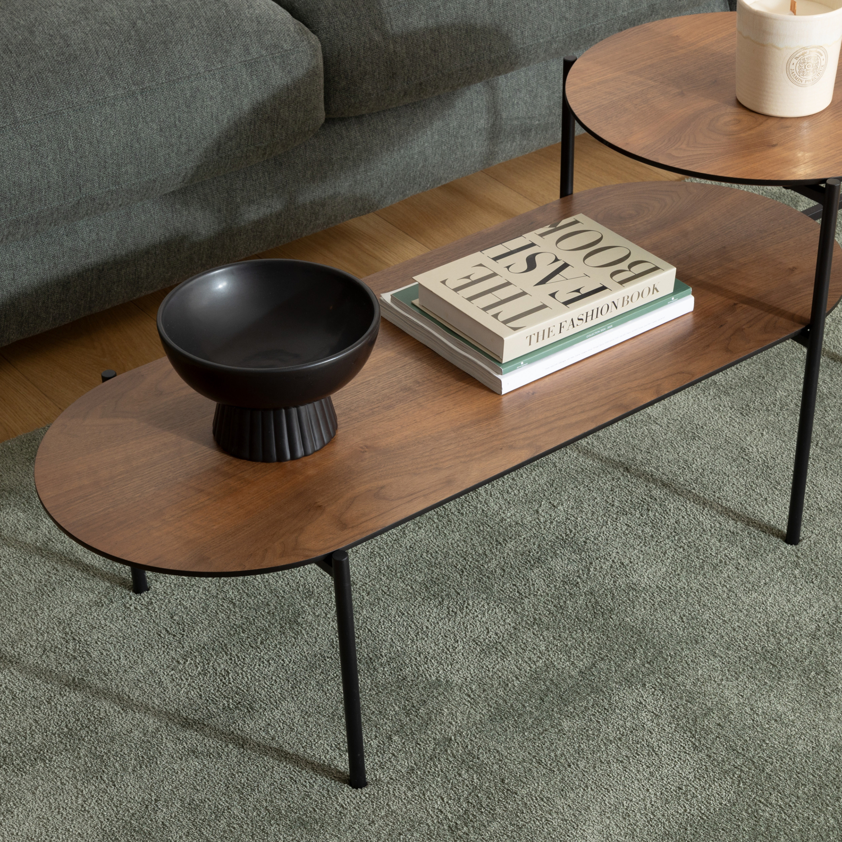 Table basse aspect bois avec double plateau — vue 5