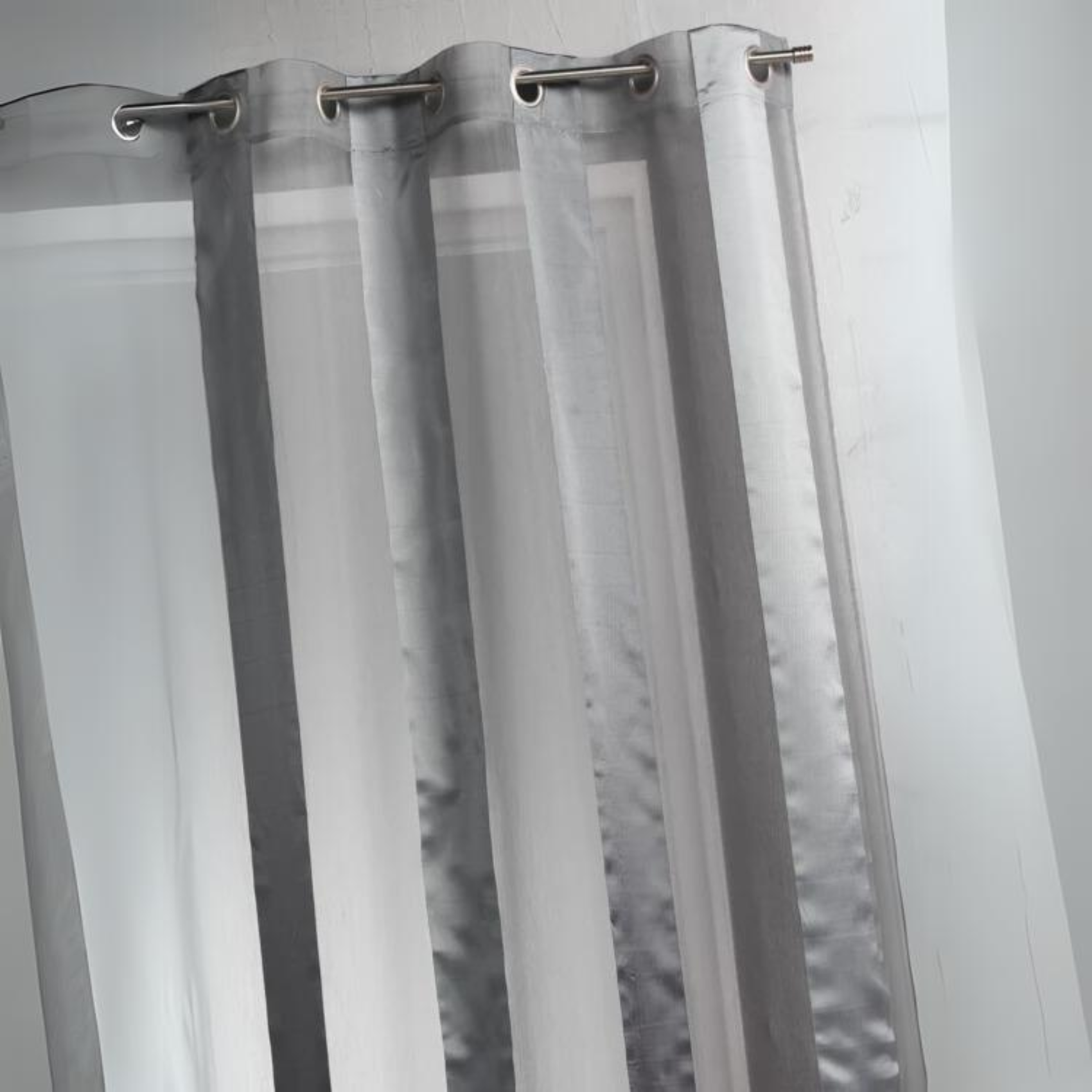 Voilage bicolore à rayures verticales — vue 3