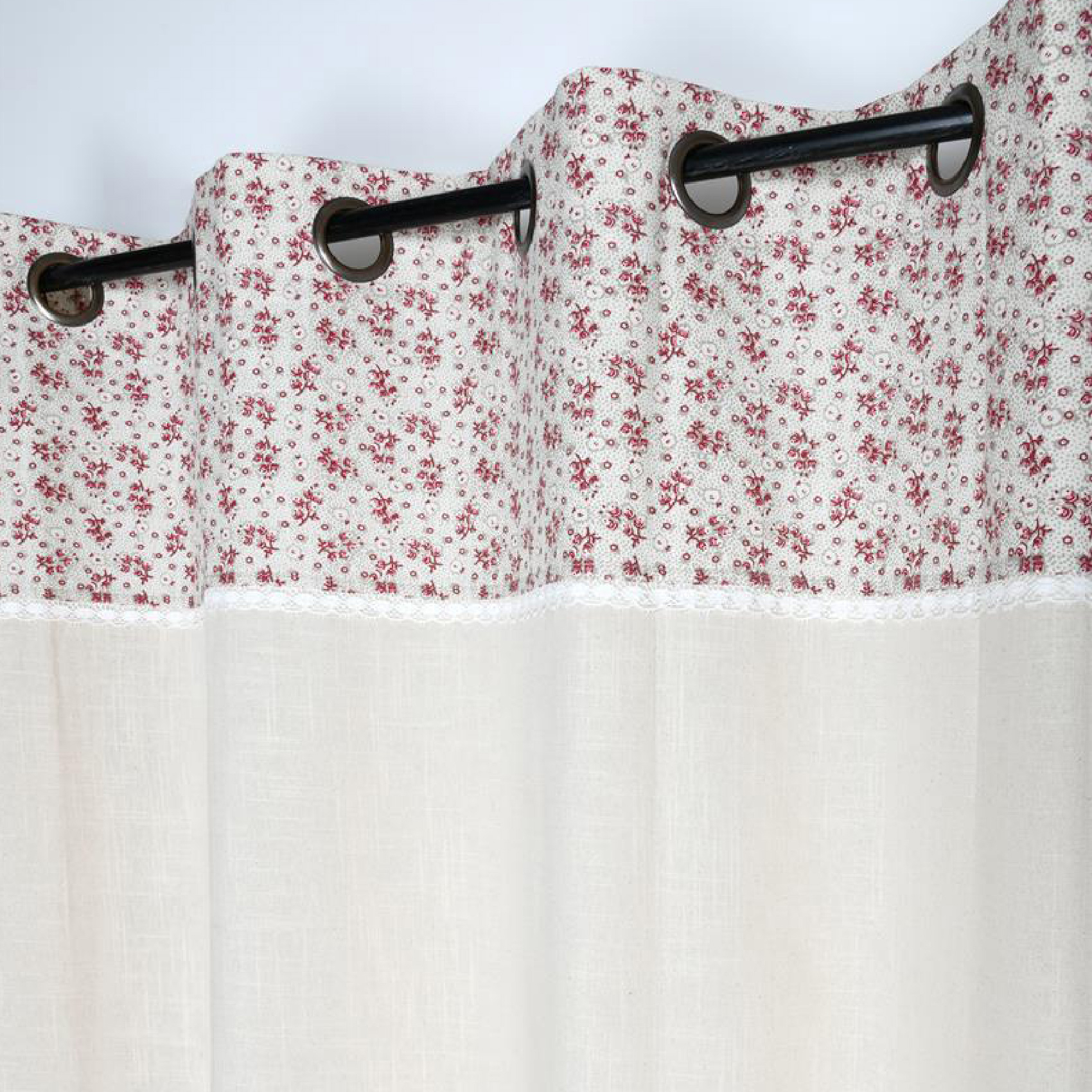 Rideau coton imprimé petites fleurs — vue 3