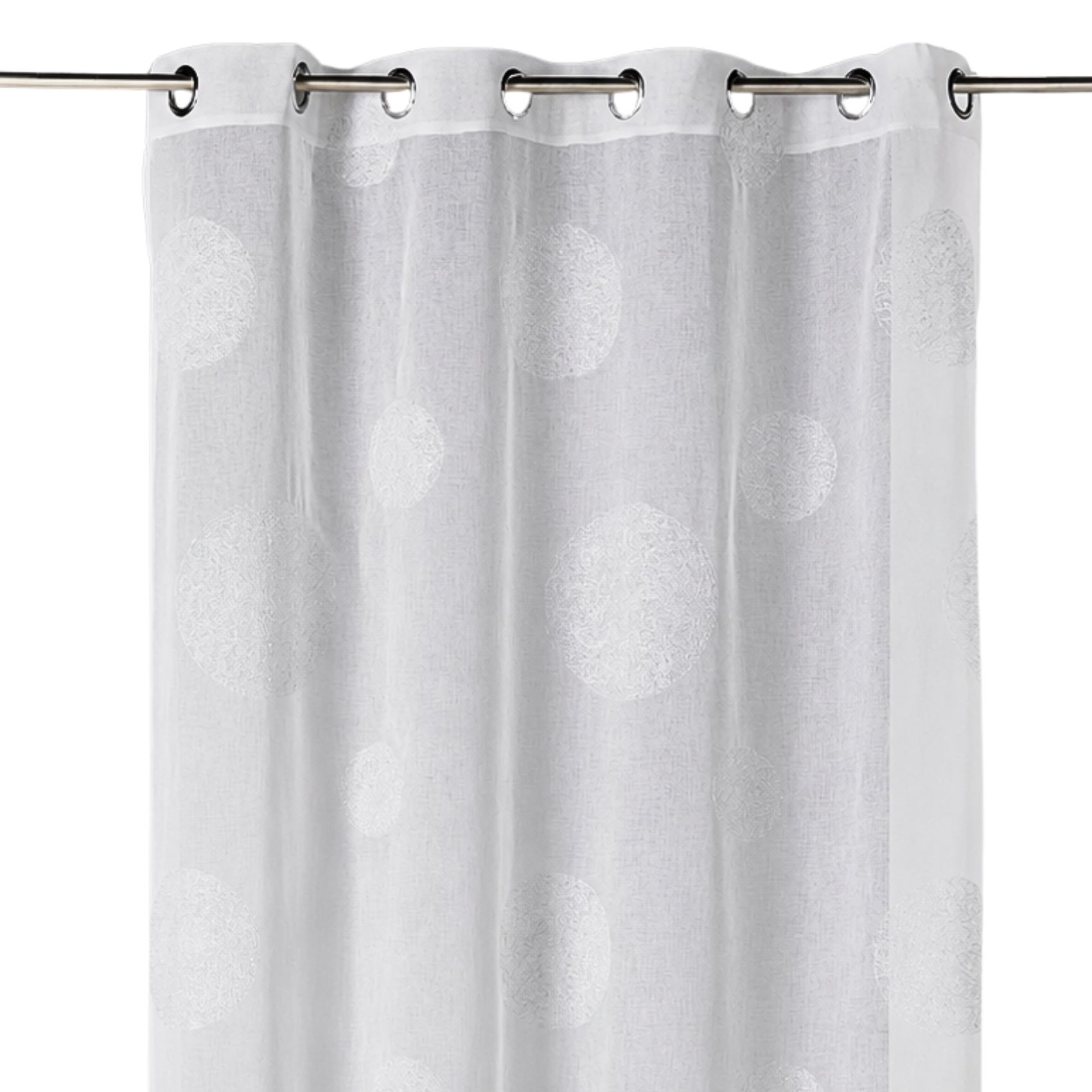 Voilage en Etamine Brodé ronds fils lurex brillants — vue 4